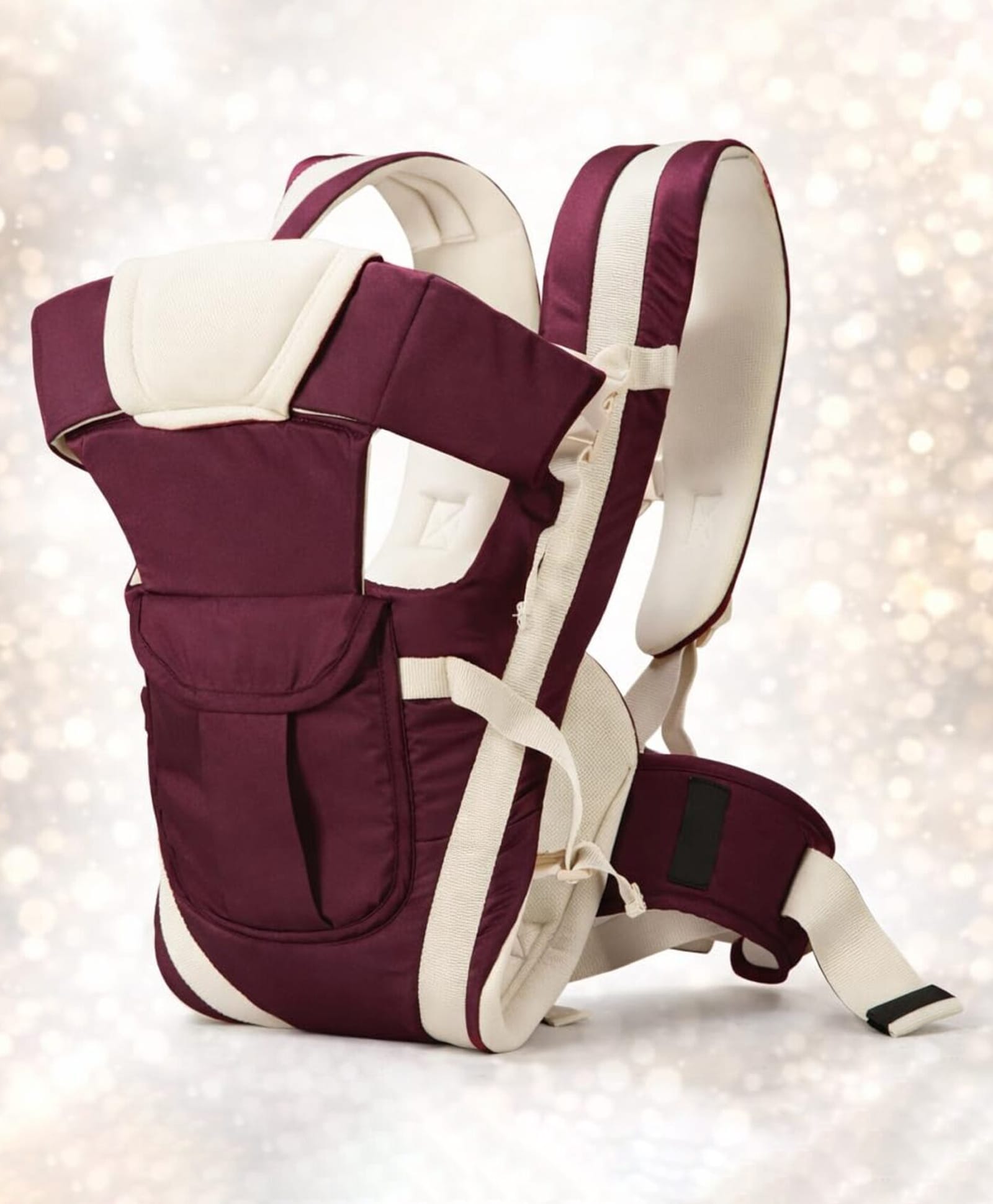 AEREX Adjustable Baby Carrier 4-in-1 Infant Carrier Baby Carry Sling Carrier for 3 to 3 Years Baby Honeycomb Kangaroo Bag Toddler Carrier Body Holder Backpack (Wine)