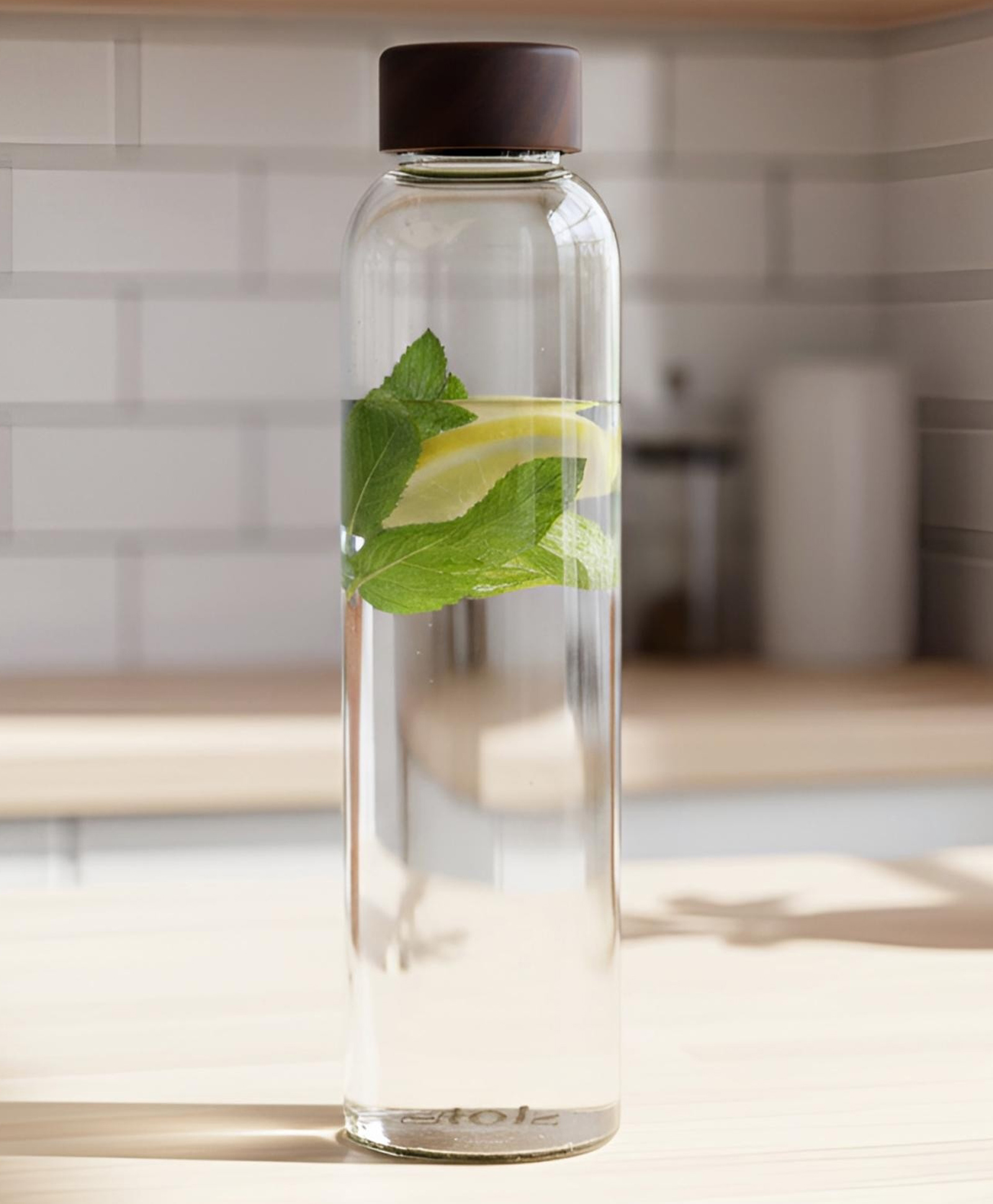 STOR 750 ml Borosilicate Glass Bottle | Heat-resistant glass with Acacia wood lid-image-46