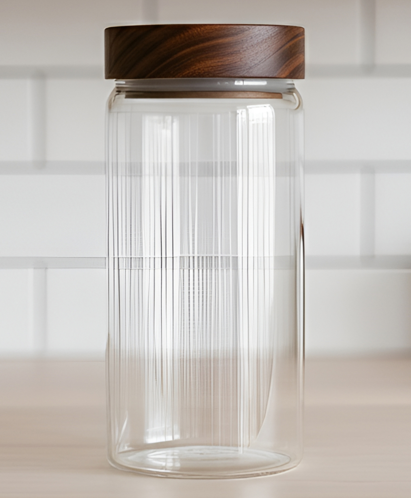 STOR Rustik Borosilicate Glass Storage Jar 1500ml | Heat-resistant glass with Acacia wood lid-picture-8