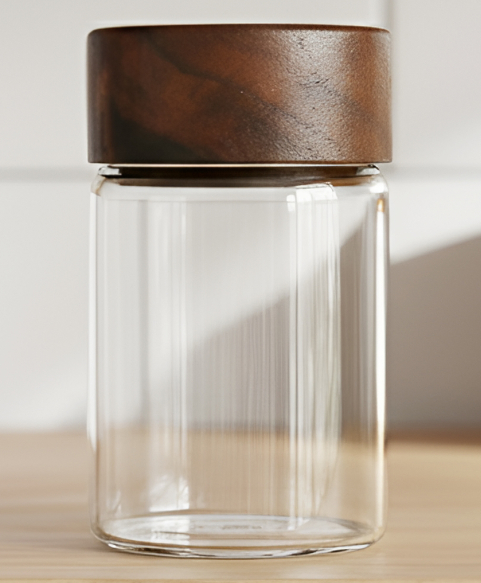 STOR Rustik Borosilicate Glass Storage Jar 90ml | Heat-resistant glass with Acacia wood lid-picture-14