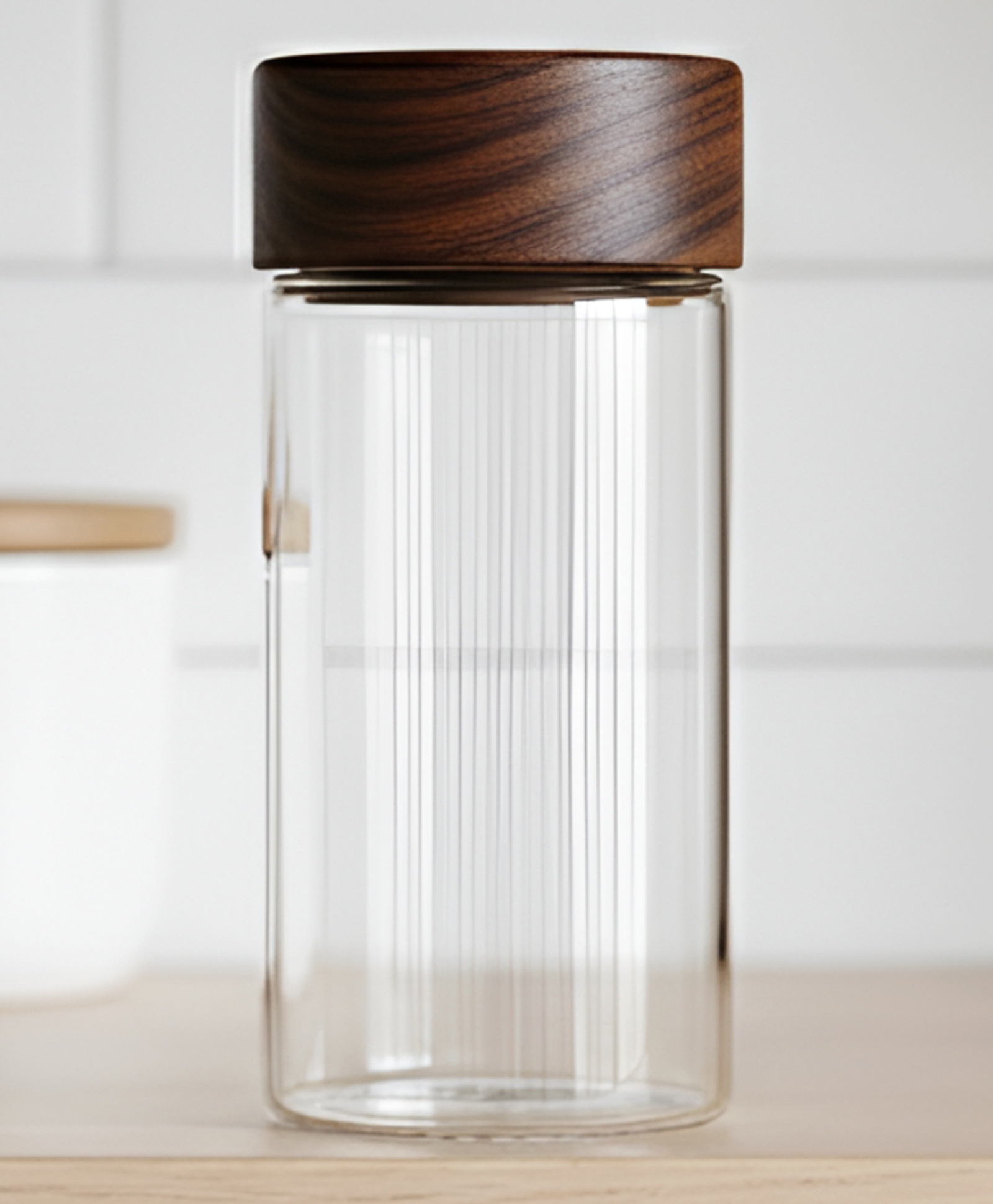 STOR Rustik Borosilicate Glass Storage Jar 120ml | Heat-resistant glass with Acacia wood lid-picture-35