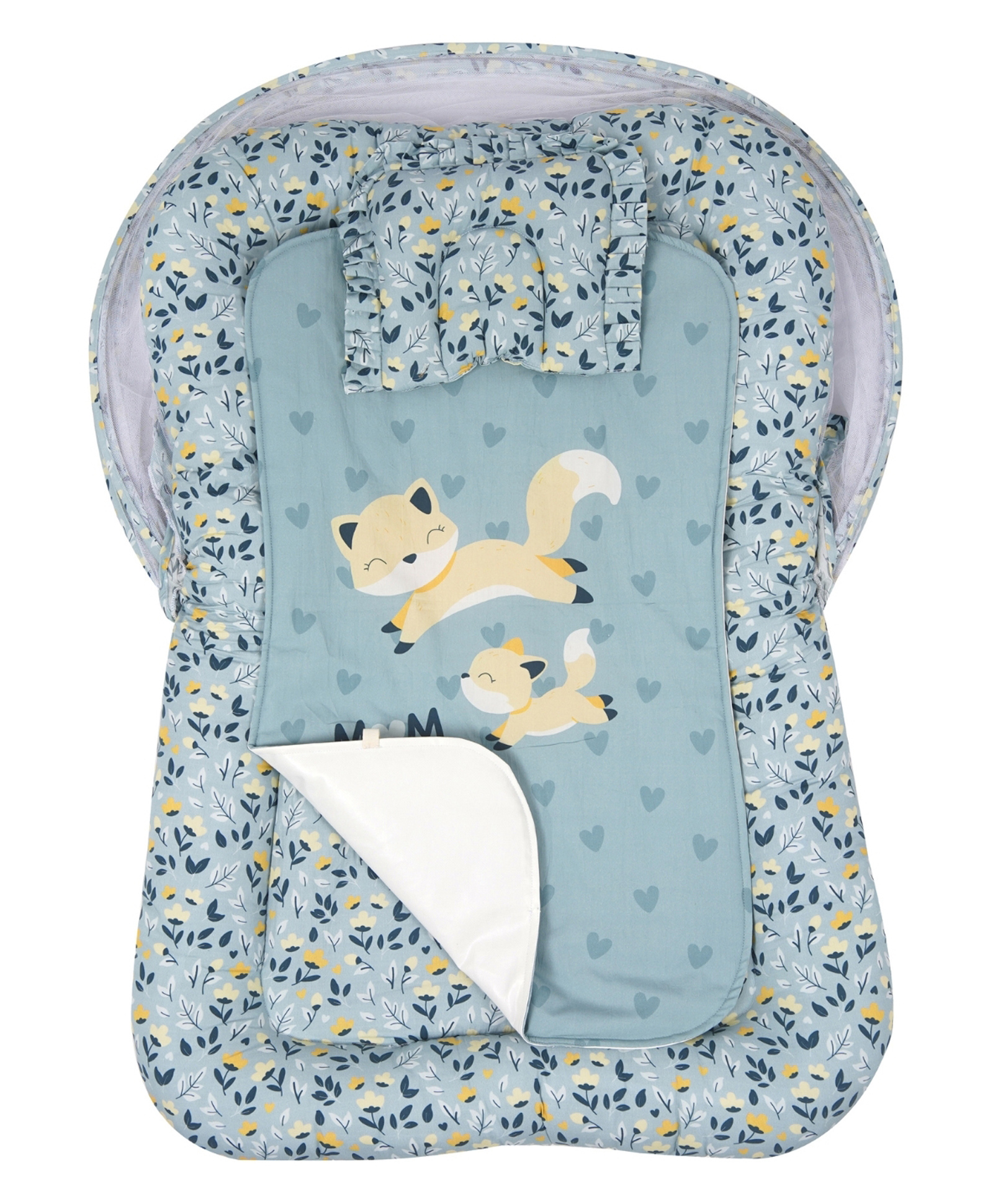 Tidy Sleep Gadda Set with Changing Mat Mom&Me green flower 0-6 Months-image-44