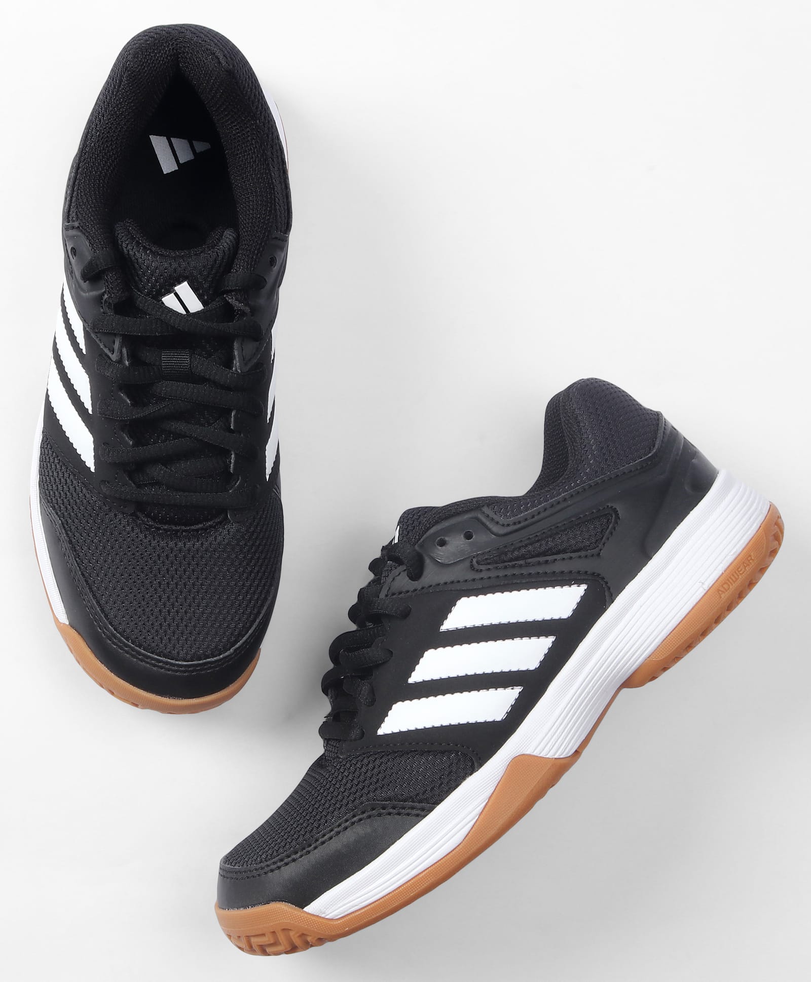 Adidas Kids Canvas Lace Up Striped Sports Shoes - Black-image-34