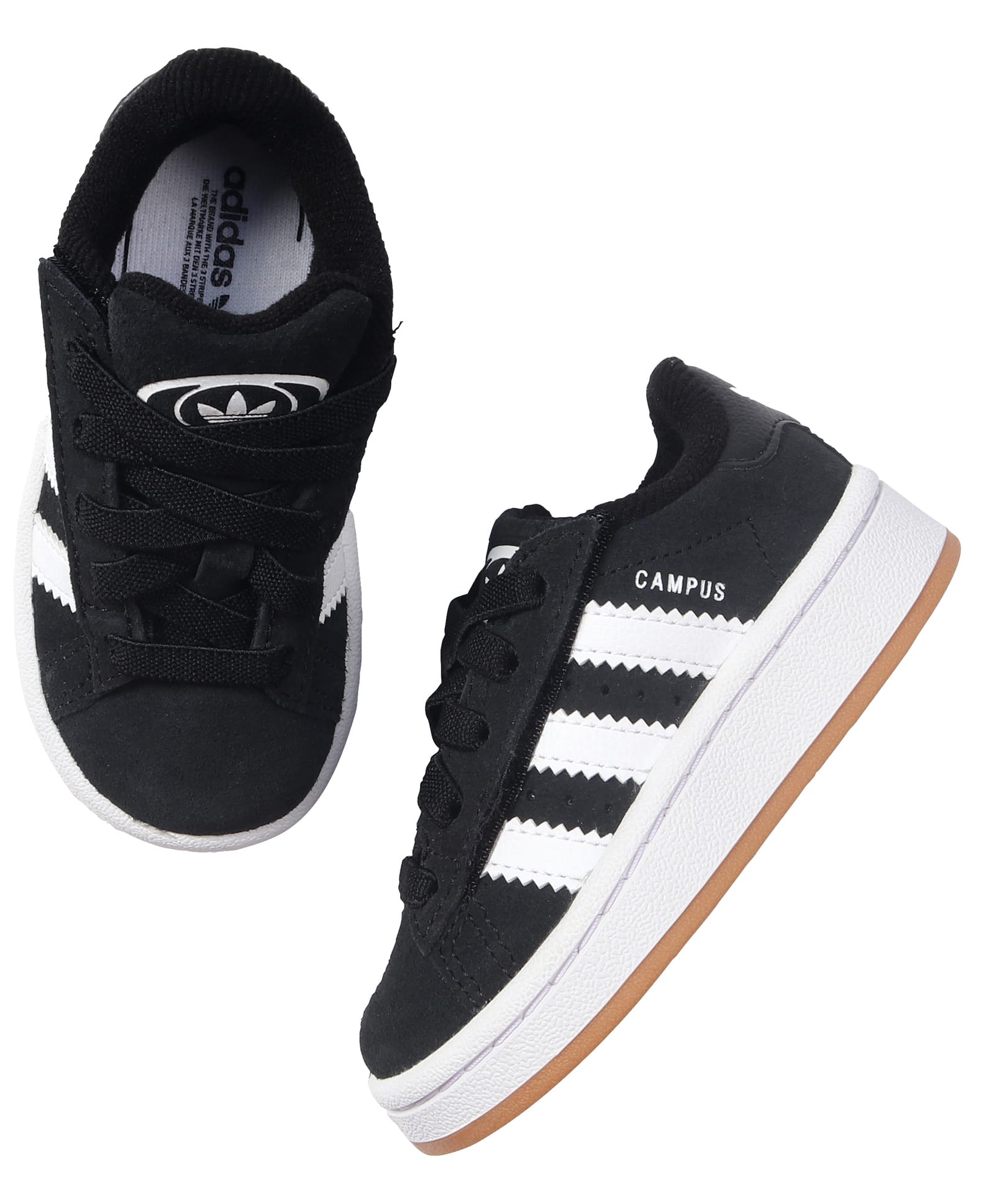 ADIDAS KIDS Lace Up Sneakers with Stripes - Black & White-picture-37