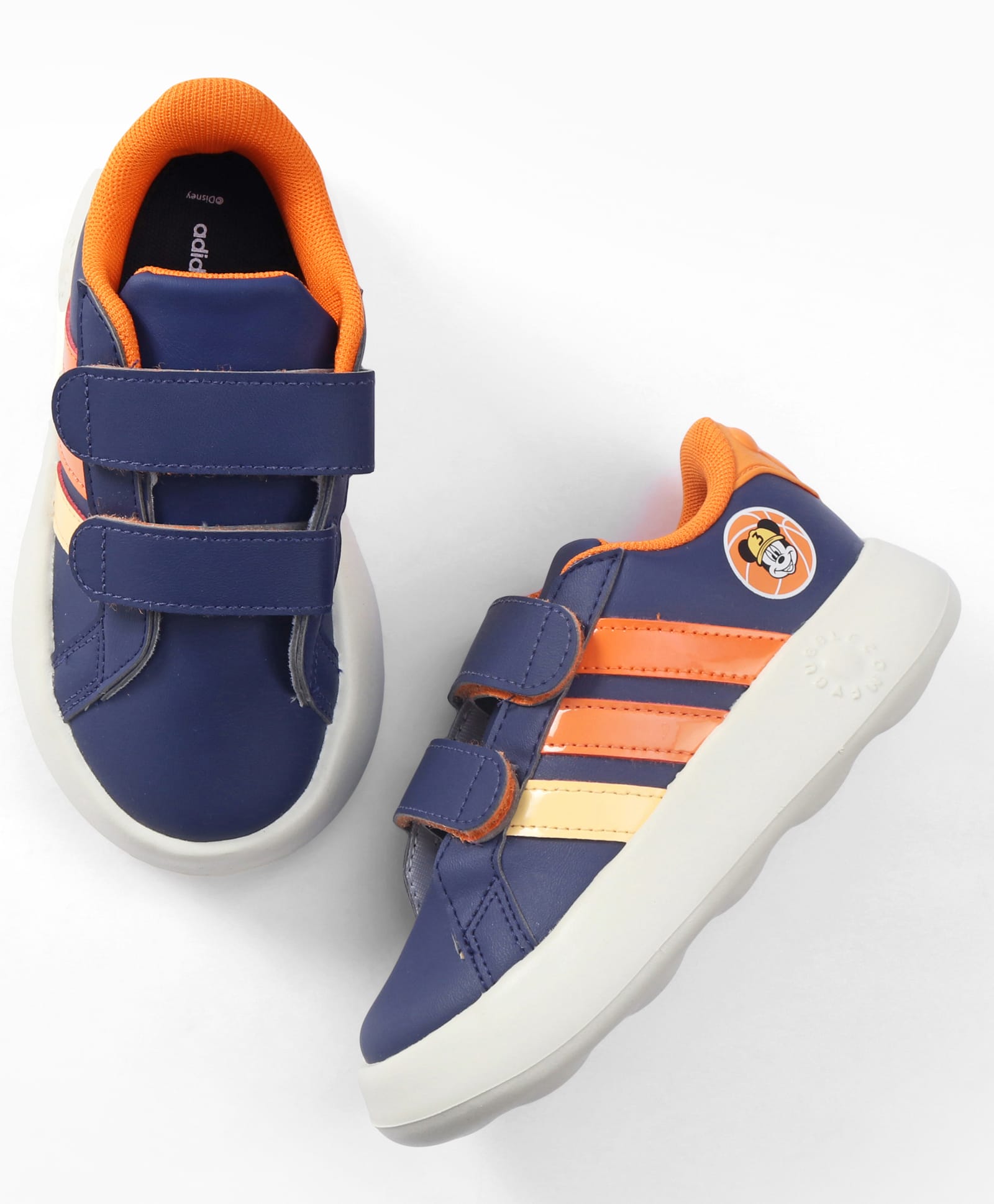 ADIDAS KIDS Velcro Closure Sneakers with Stripes - Blue & Orange-picture-36