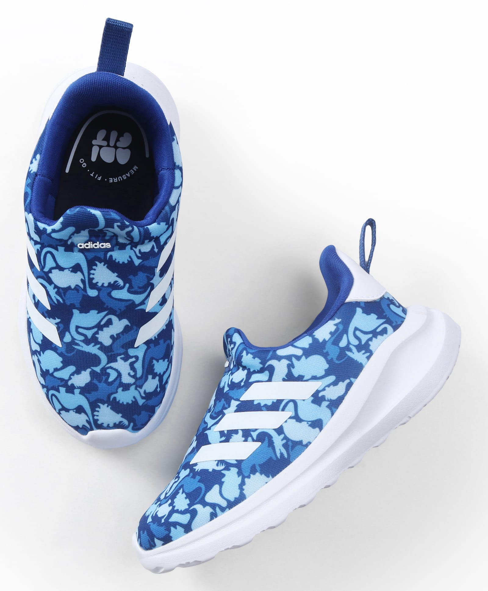 ADIDAS KIDS Slip On Casual Shoes with Dino Print & Stripes - Blue & White-image-48