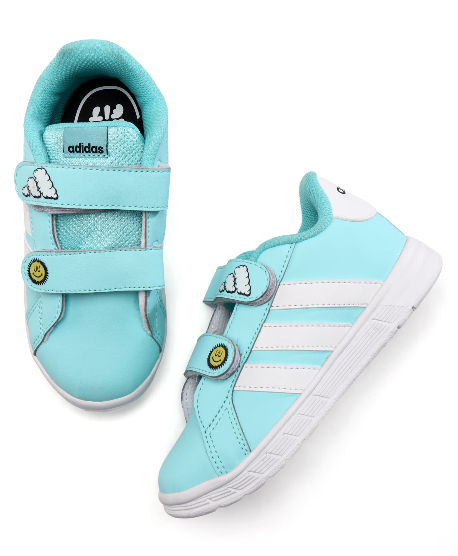 ADIDAS KIDS Velcro Closure Striped Sneaker Shoes - Aqua Blue-picture-42