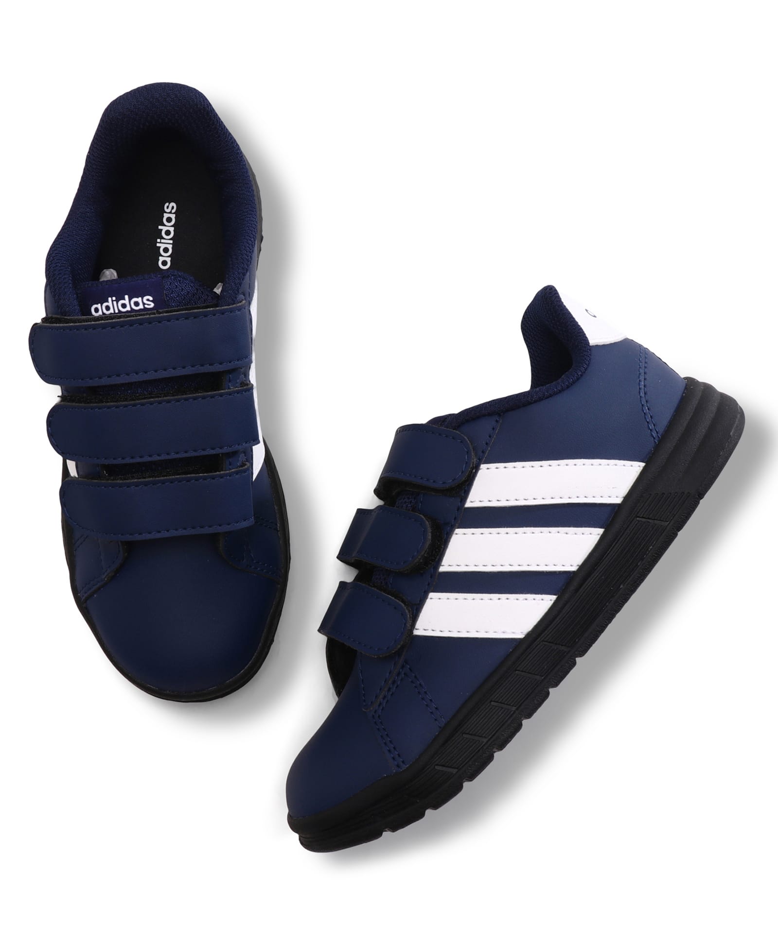 ADIDAS KIDS Velcro Closure Striped Sneaker - Navy Blue-image-21