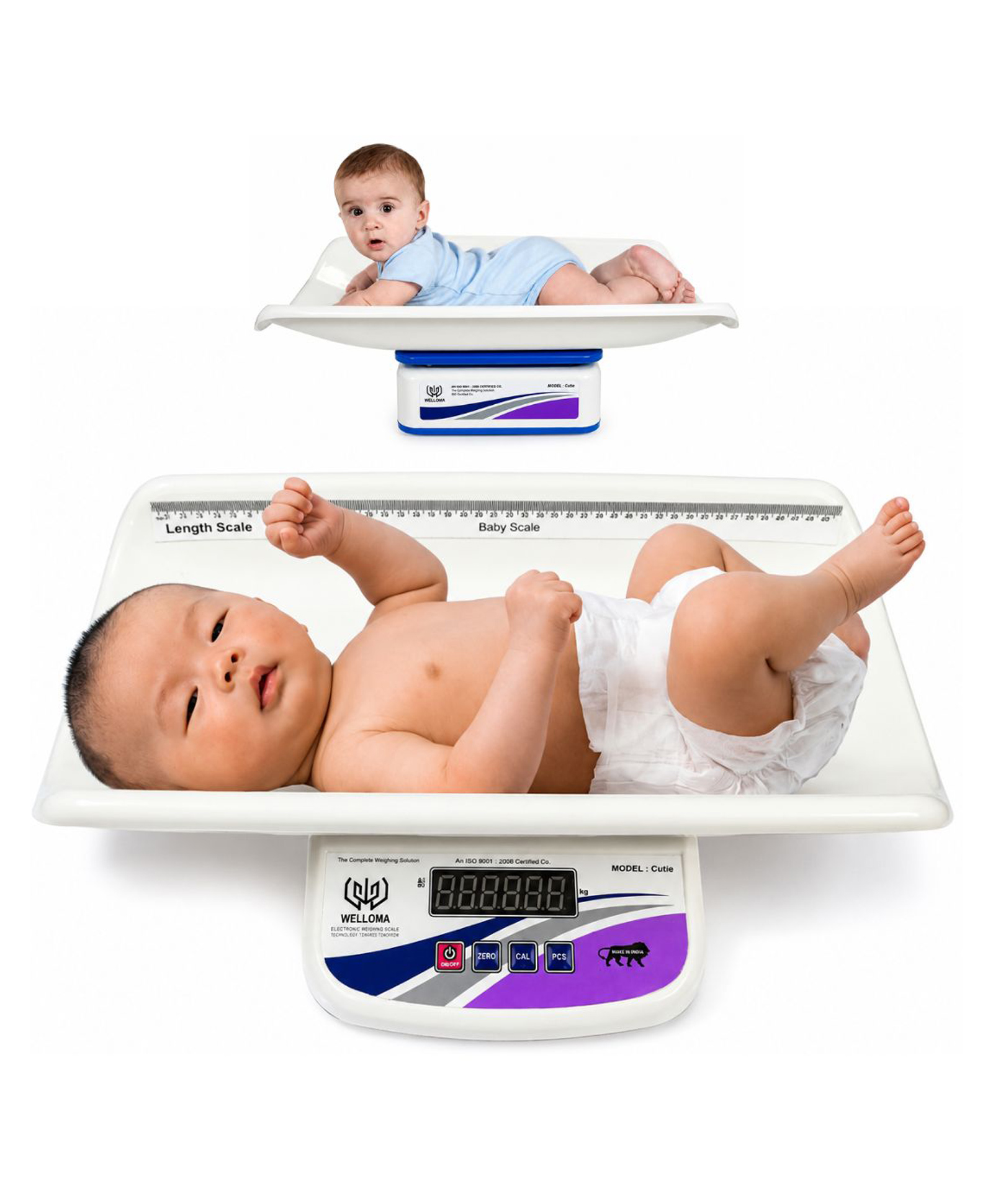 Welloma Newborn Digital Baby Weighing Scale With Infant Tray, & Toddler Weight Scale Measures Up To 30 Kg With LCD Display - White-image-6