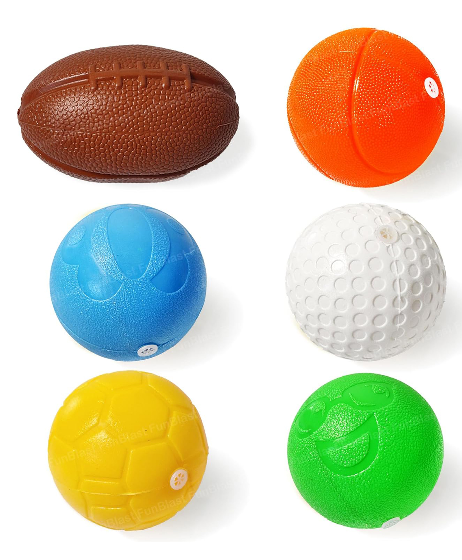 FunBlast Colorful Squeeze Bath Balls for Toddlers Pack of 6 (Multicolor)-picture-22