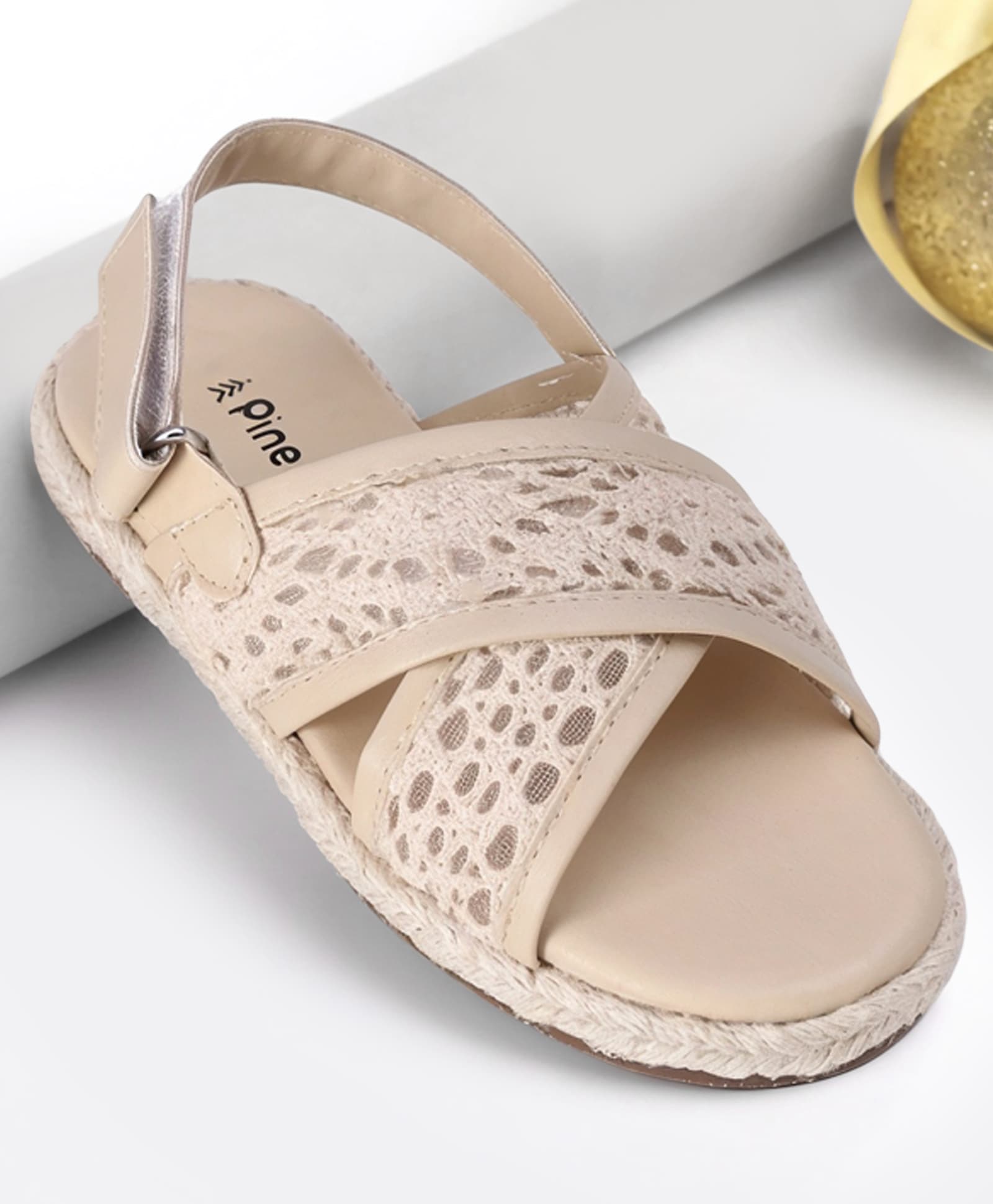 Pine Kids Velcro Closure Sandal - Beige-picture-49