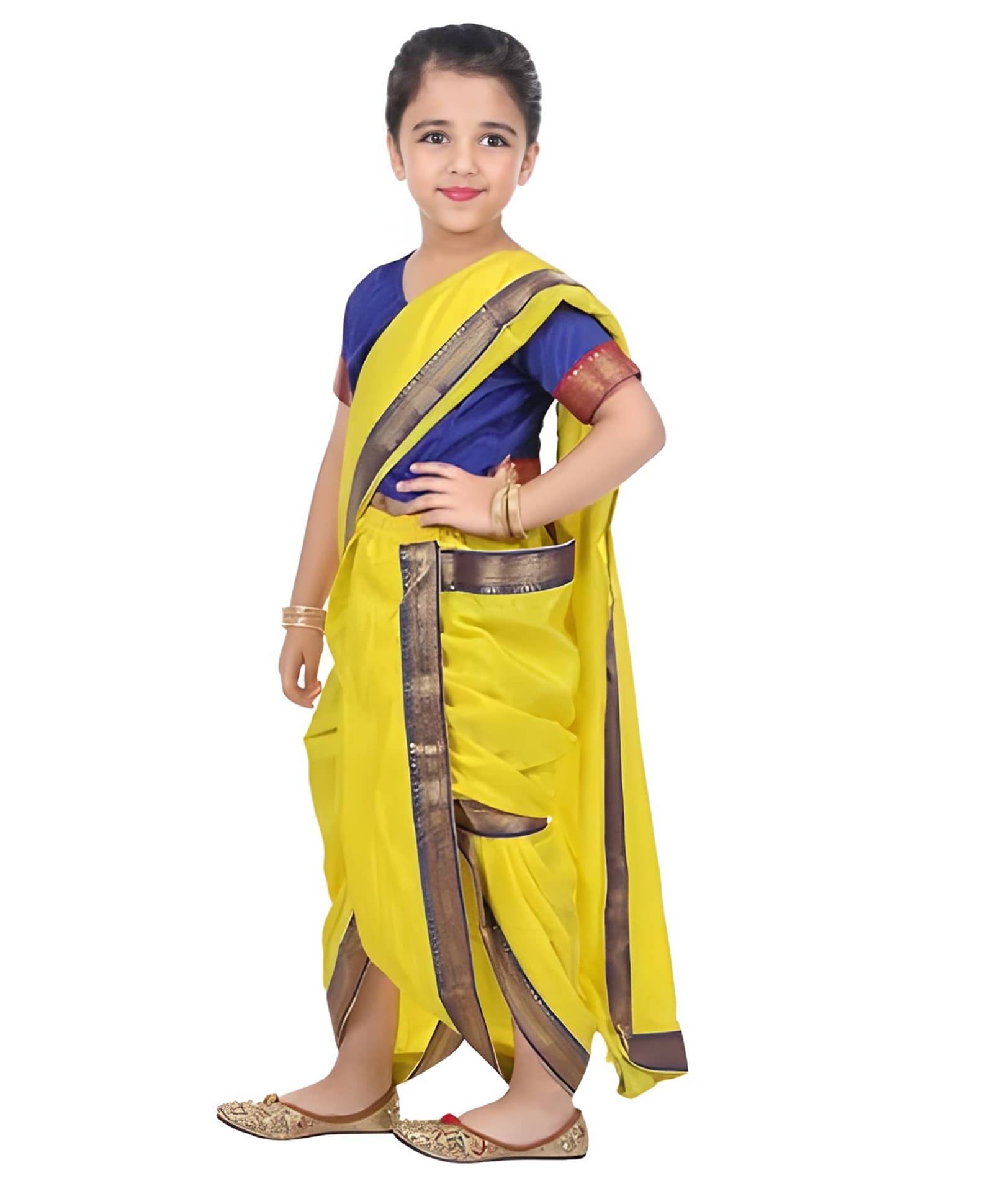 Itsmycostume Ready To Wear Marathi Lavni Fancy Dress Costume - Yellow