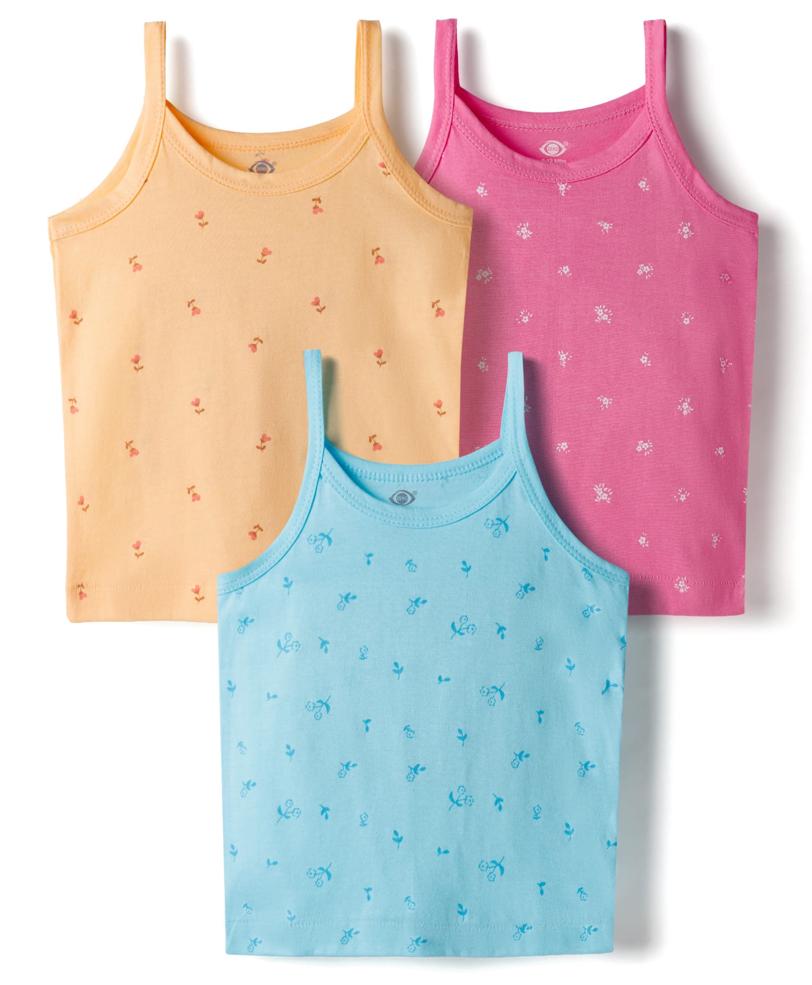 Zero Sinker Knit Sleeveless Slips with Floral Print Pack of 3 - Multicolor-picture-13