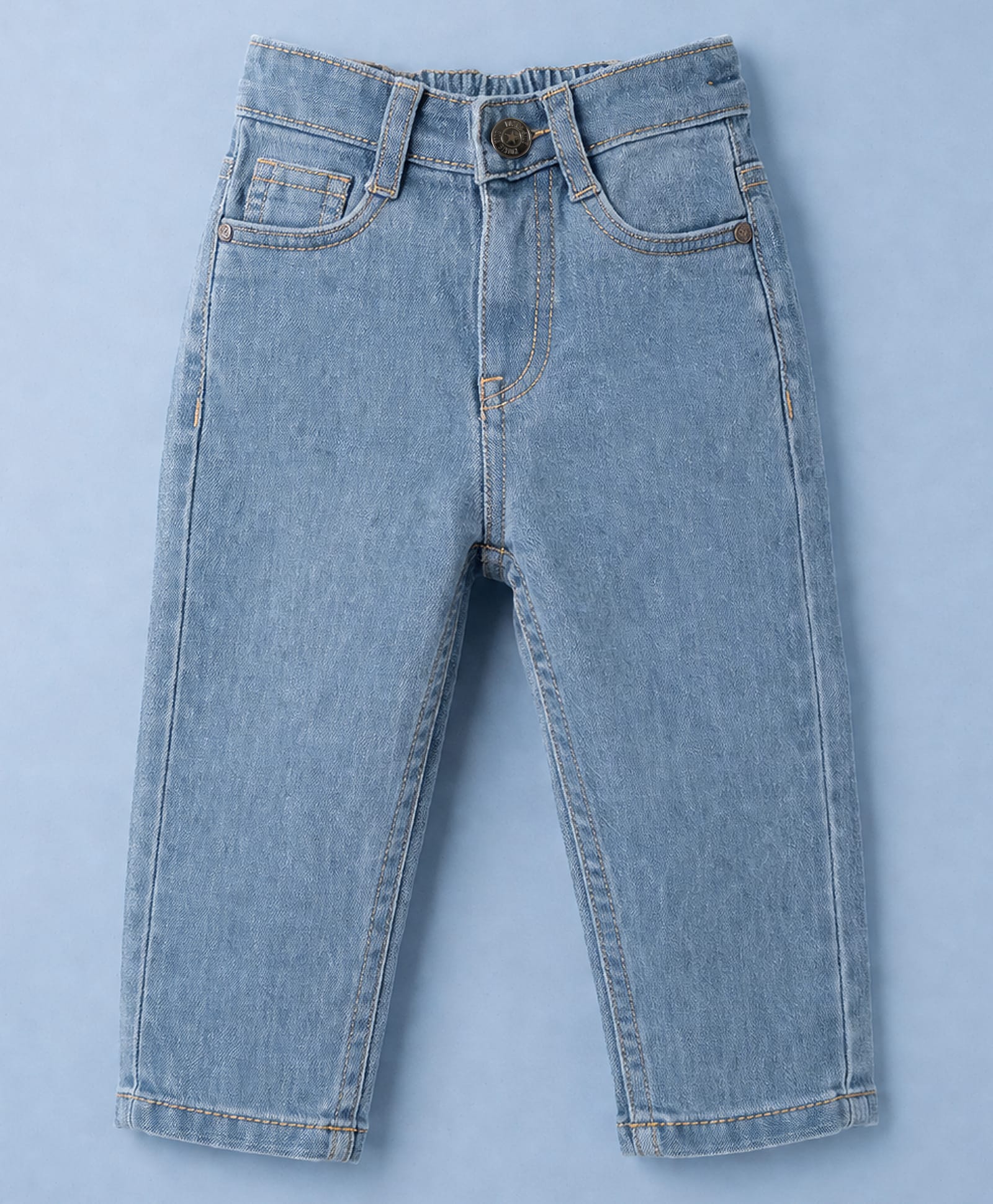 kookie kids india Kookie Kids Denim Woven Full Length Washed Jeans - Light Blue-picture-13