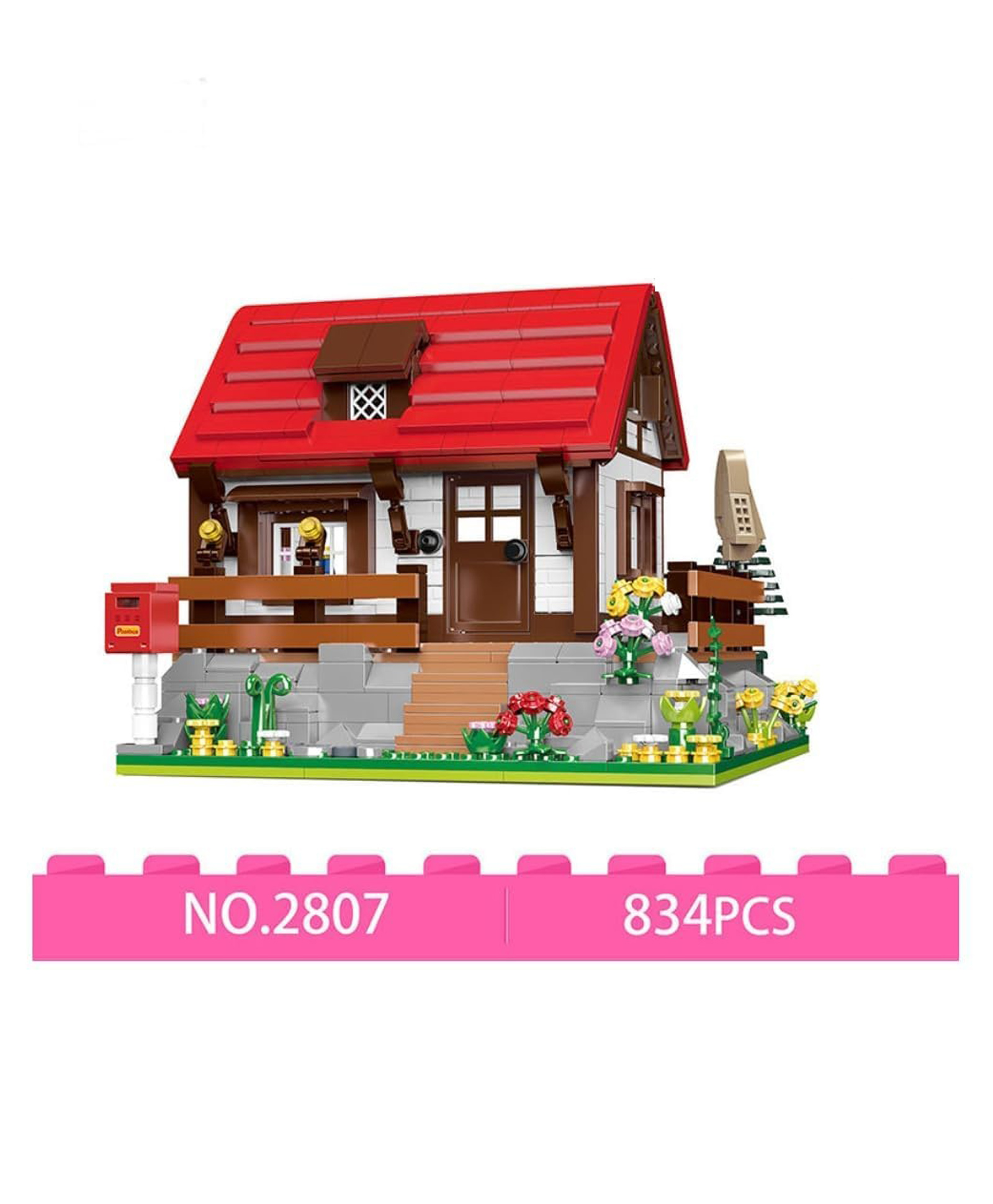 AKN TOYS 834 Pieces DIY Small House Building Block Set - Educational Plastic Construction Bricks Toy For Kids - Pack of 1-image-47