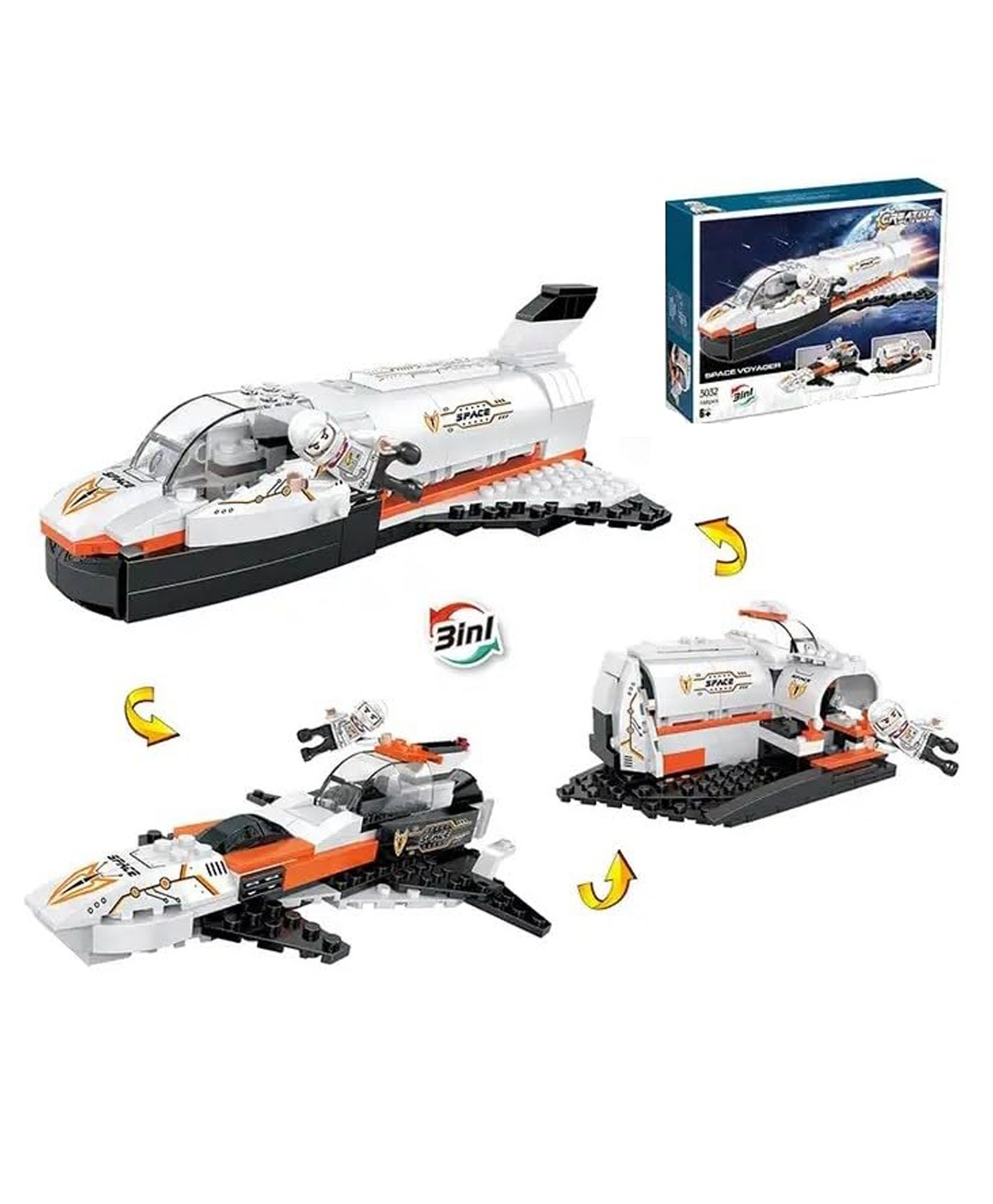 AKN TOYS 3 in 1 Creator Construction Blocks in Space Version ,168 Pieces Blocks Set- Pack of 1-image-7