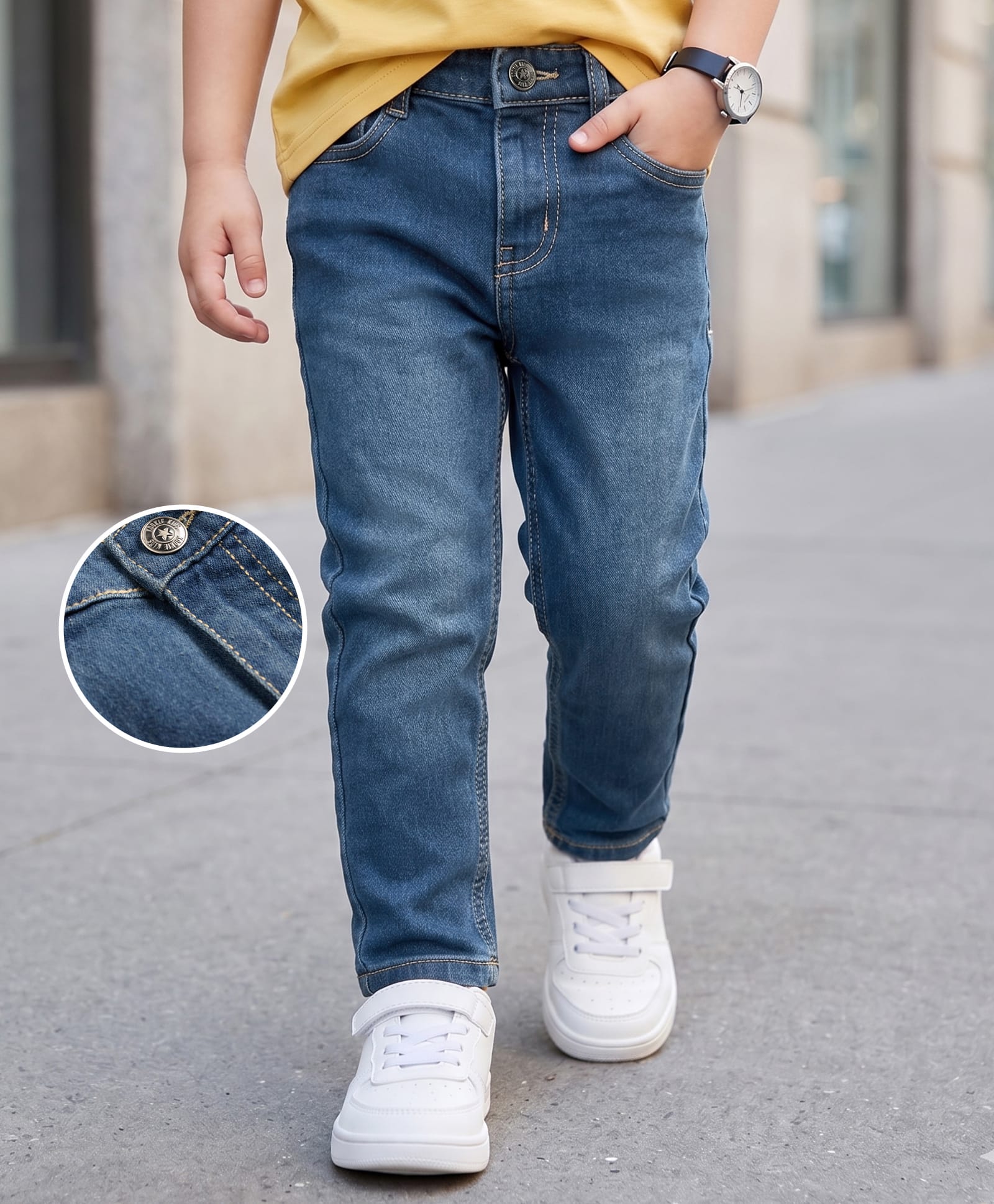 kookie kids india Kookie Kids Denim Woven Full Length Jeans - Blue-picture-11