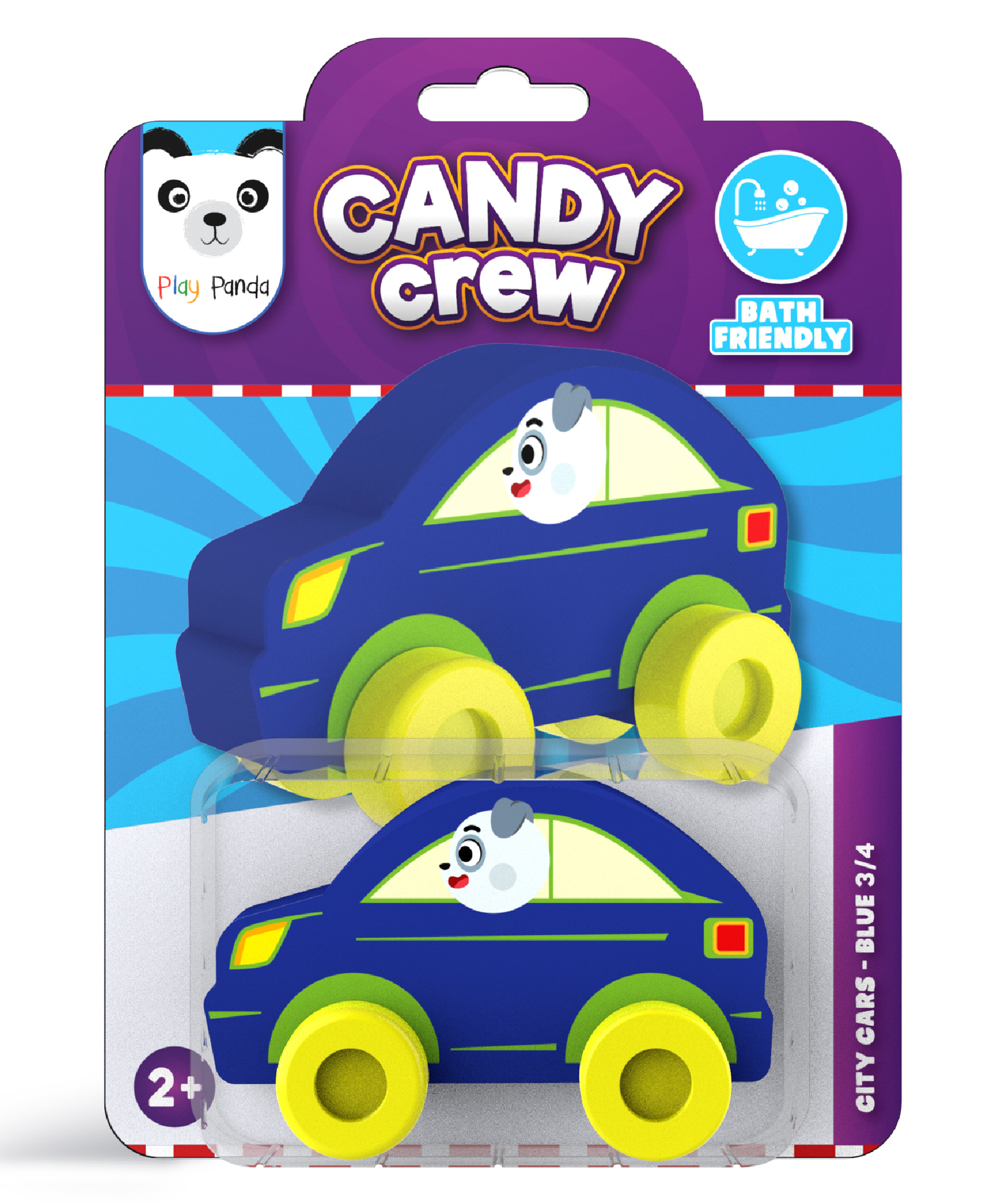 Play Panda Candy Crew Floating Bath Toy Car Fun Water Adventure Danny Dog - Blue-picture-25
