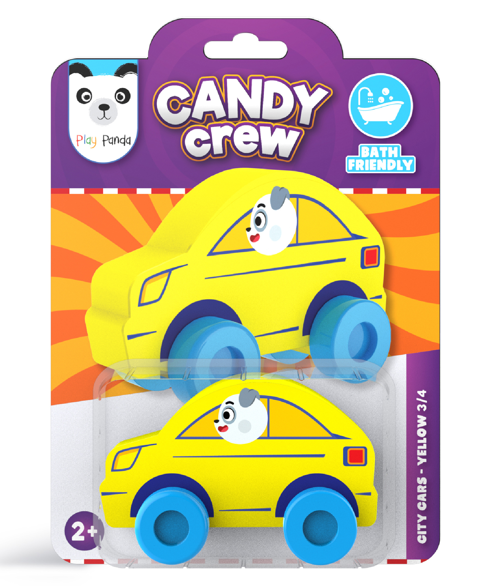 Play Panda Candy Crew Floating Bath Toy Car Fun Water Adventure Danny Dog - Yellow-picture-29