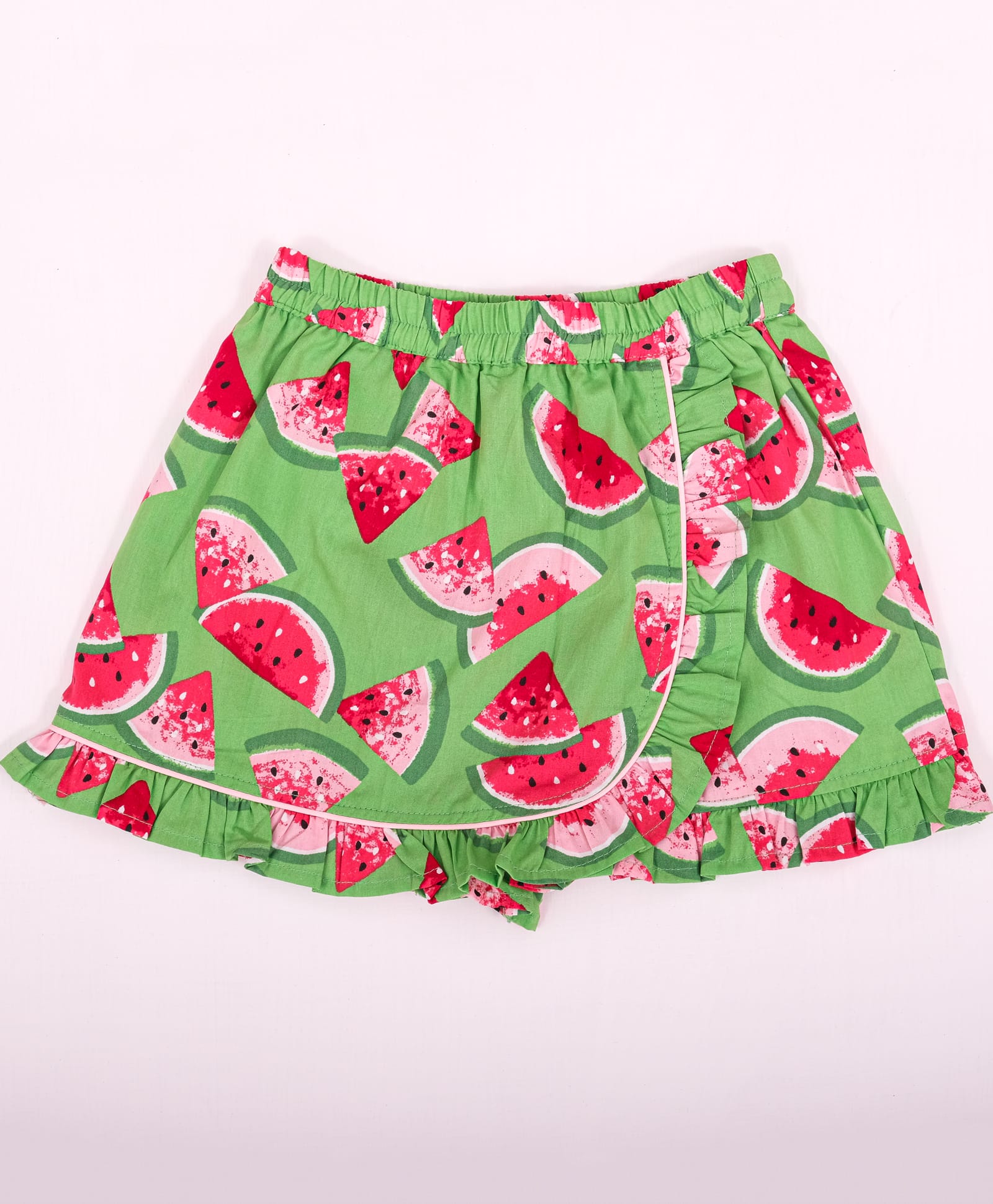 Soleilclo Cotton Woven Watermelon Printed Skort - Green-picture-17