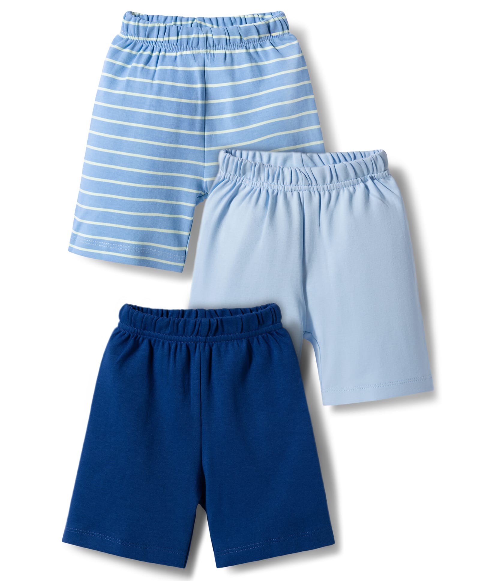 kookie kids india Kookie Kids Interlock Knit Solid & Striped Shorts Pack of 3 - Multicolor-picture-21