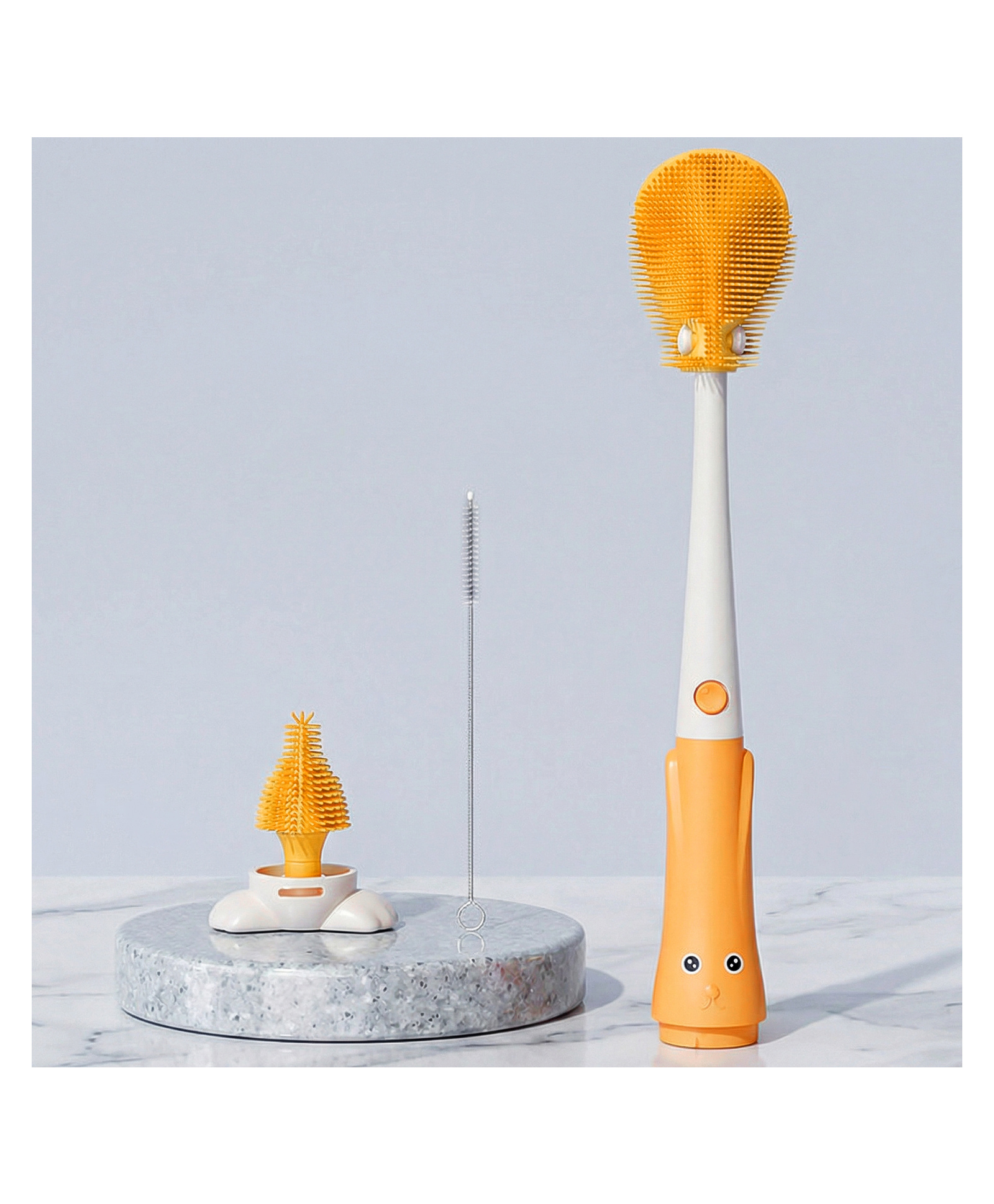 Tony Stark 3-in-1 Silicone Baby Bottle Cleaning Brush Set | 360° Rotatable Handle, BPA-Free Soft Bristles for Cleaning Bottles, Nipples & Pacifiers Safely (Yellow)-image-35