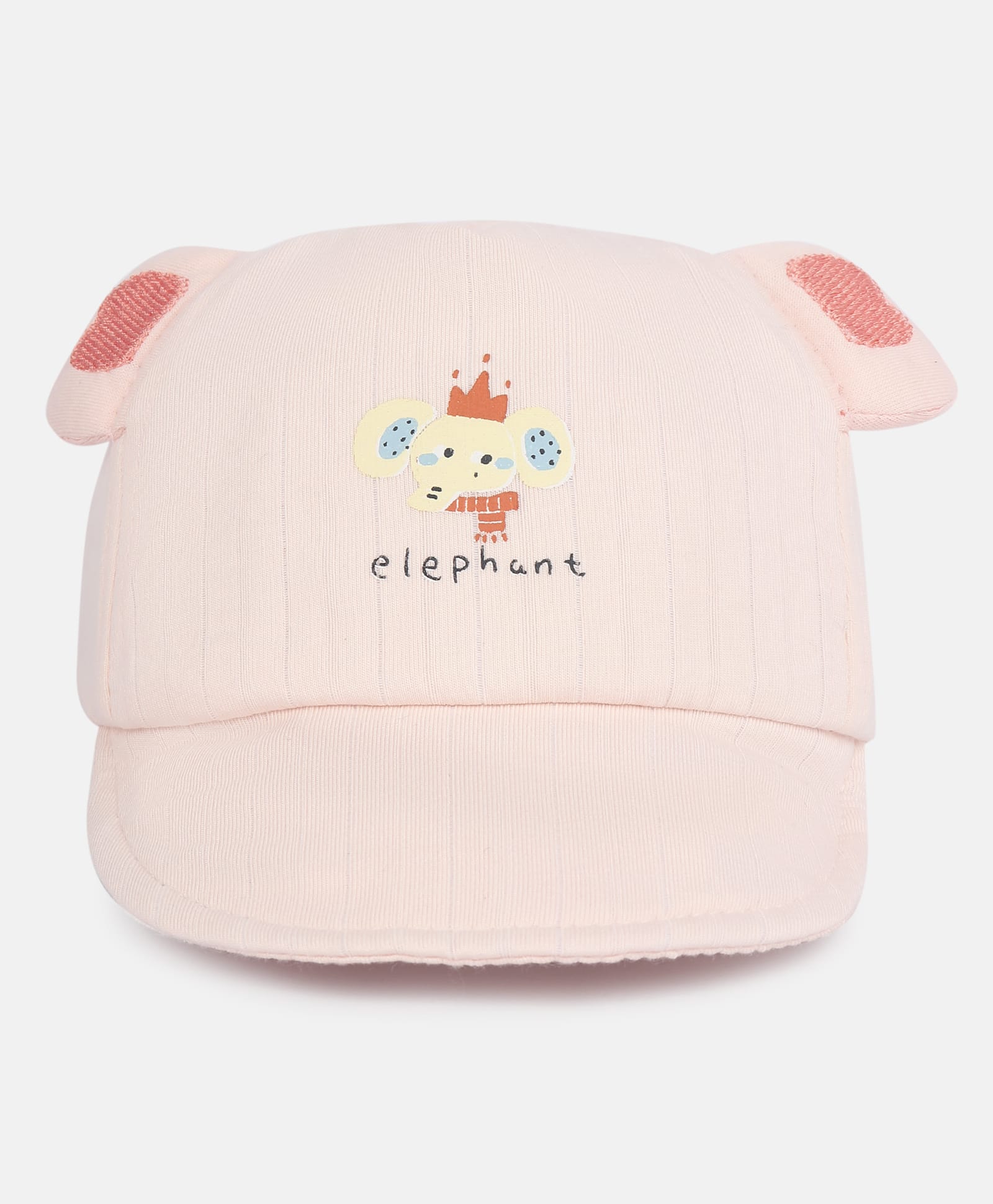 Kidofash Cotton Knit Elephant Embroidered Baseball Cap - Pink - Circumference 30 Cm-image-11