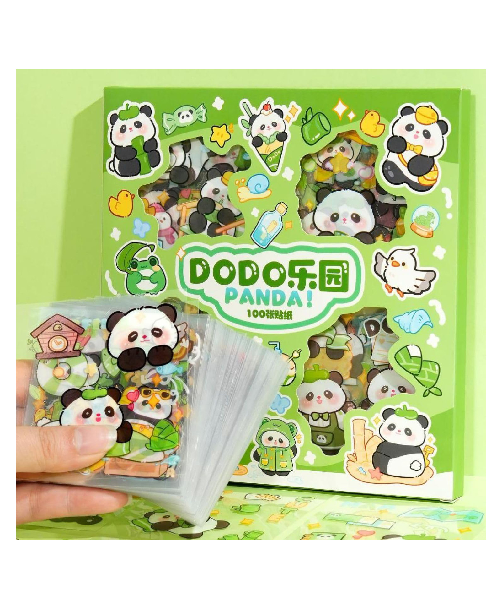 FunBlast Panda Theme Self-Adhesive Stickers for Decoration 100 Sheets / 500+ Pcs Stickers (Multicolor - E)-image-46