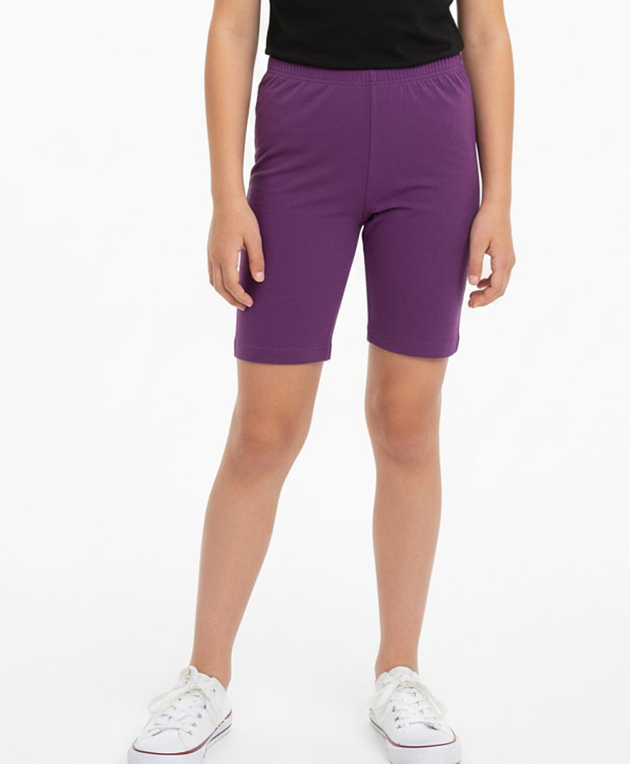 Charm n Cherish Cotton Knit Solid Shorts - Purple-picture-28