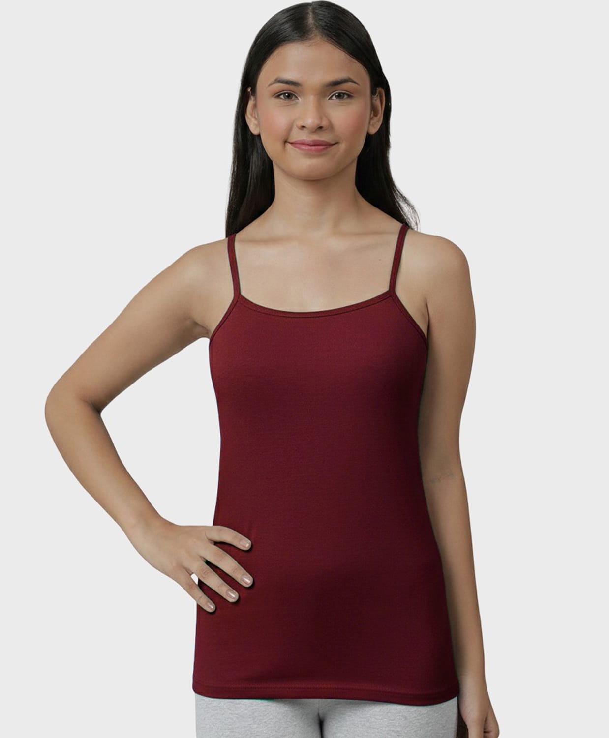 Charm n Cherish Cotton Knit Sleeveless Solid Camisole - Brown-picture-25