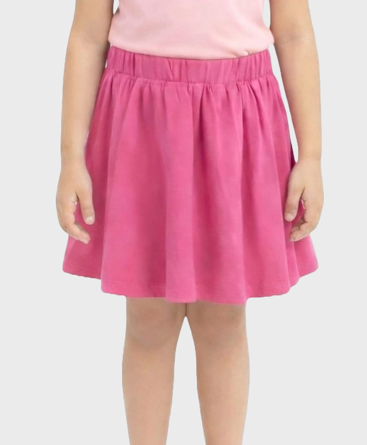 Charm n Cherish Cotton Knit Solid Skirt With Inner Shorts - Dark Pink-picture-26