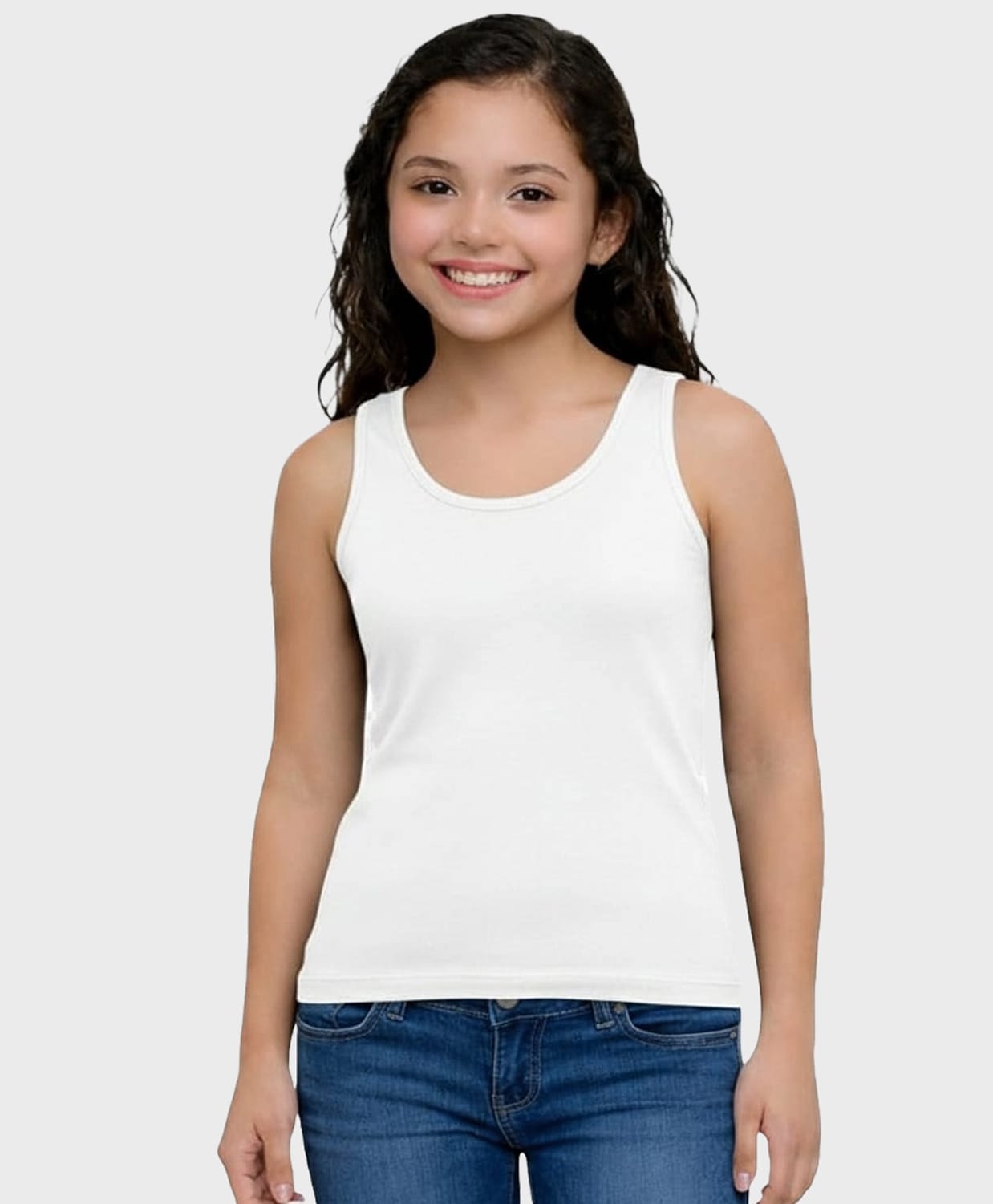 Charm n Cherish Cotton Knit Sleeveless Solid Tank Top - White-picture-21