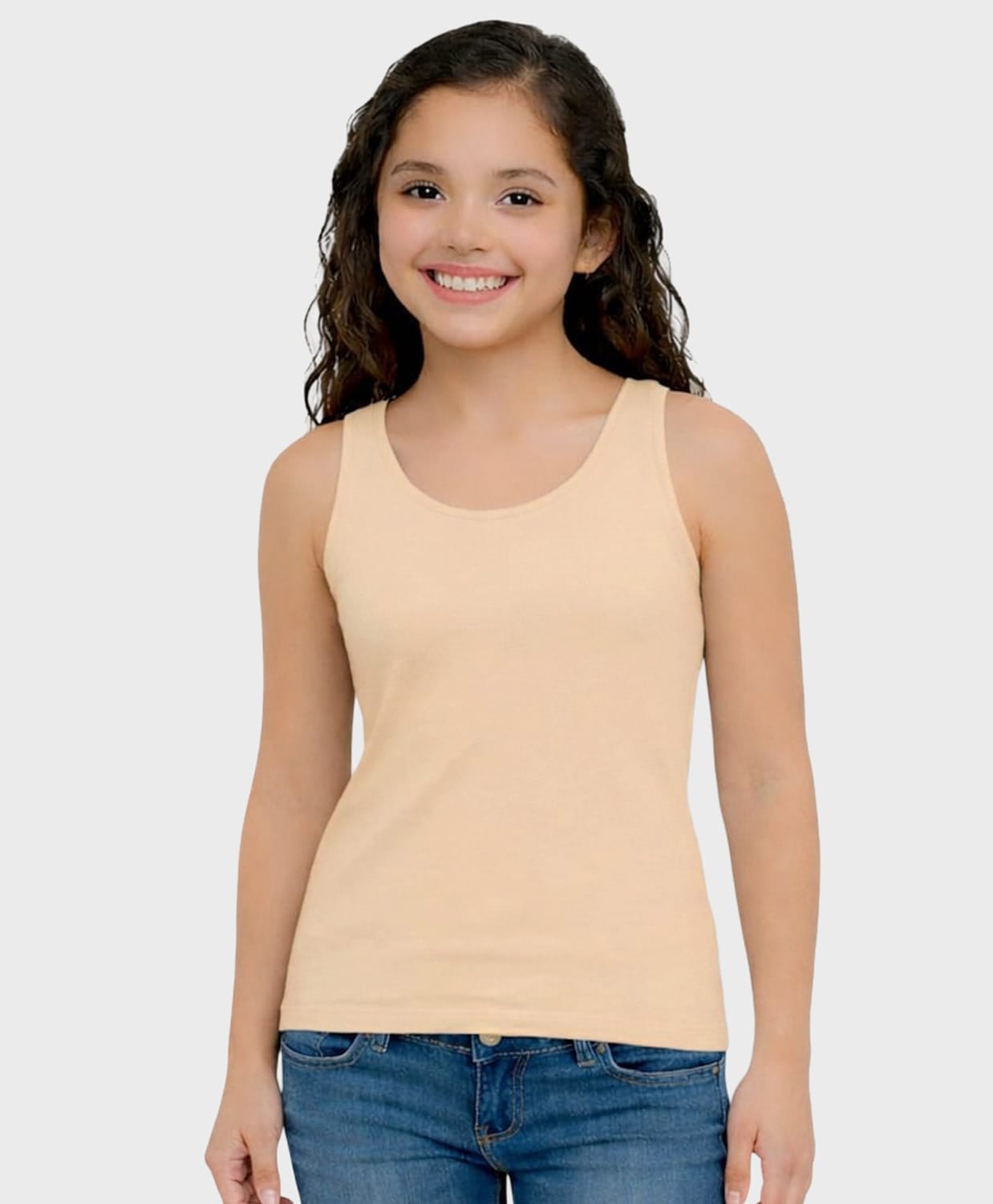 Charm n Cherish Cotton Knit Sleeveless Solid Tank Top - Beige-picture-26