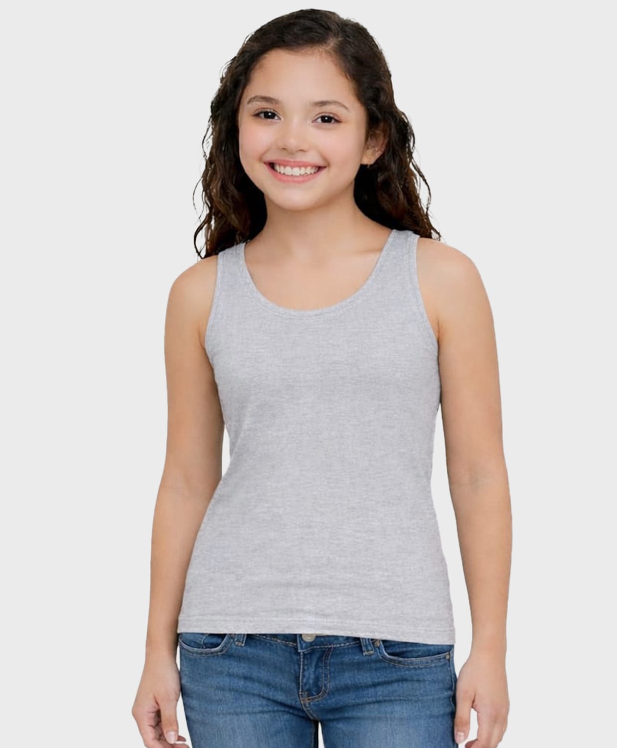 Charm n Cherish Cotton Knit Sleeveless Solid Tank Top - Grey-image-5