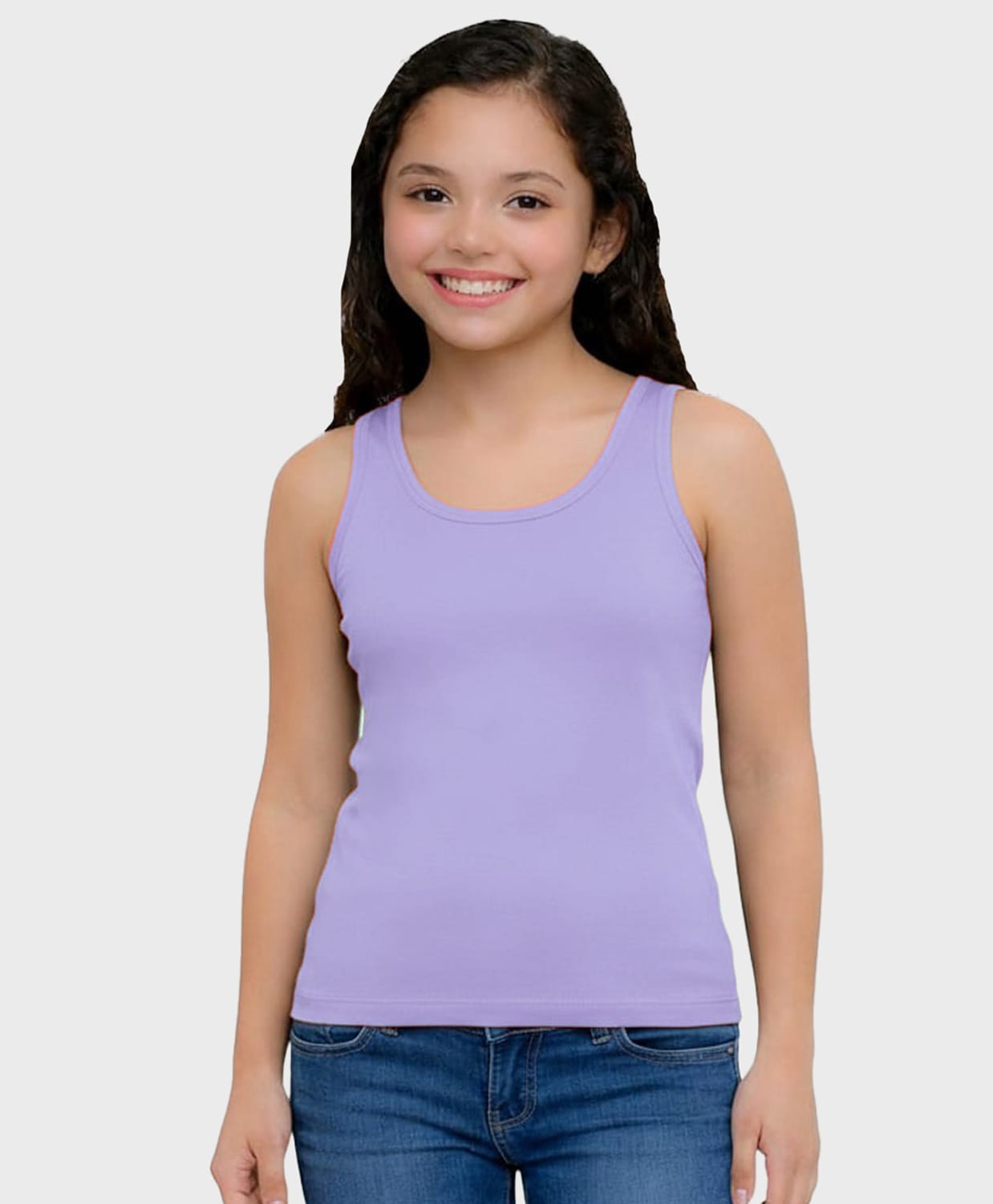 Charm n Cherish Cotton Knit Sleeveless Non Padded Solid Tank Top - Lavender-picture-30