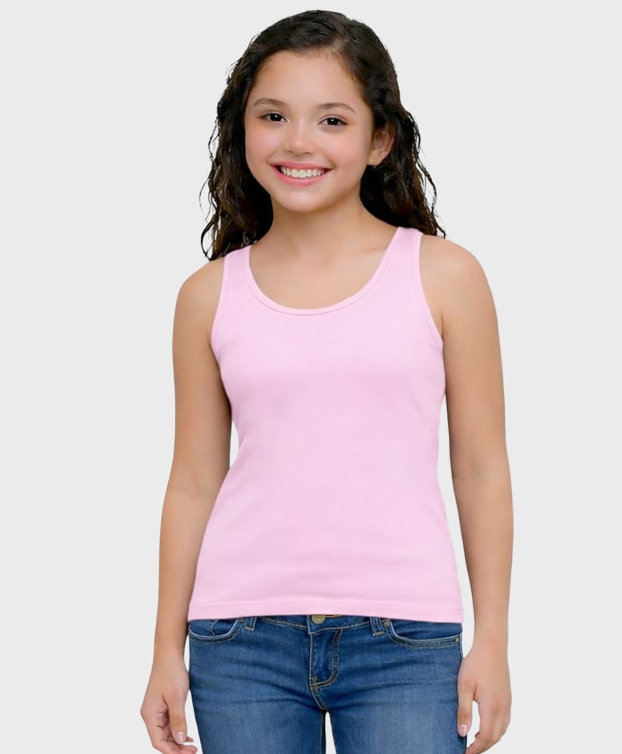 Charm n Cherish Cotton Knit Sleeveless Non Padded Solid Tank Top - Light Pink-picture-17
