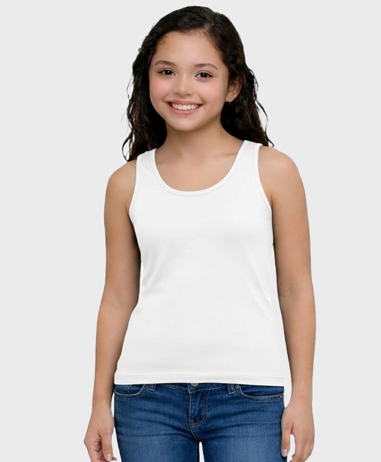 Charm n Cherish Cotton Knit Sleeveless Padded Solid Tank Top - White-picture-20