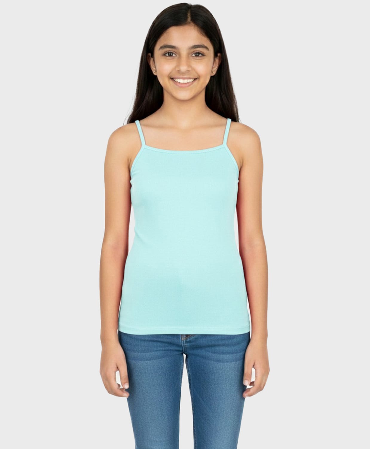 Charm n Cherish Cotton Knit Sleeveless Solid Camisole - Aqua Blue-picture-23