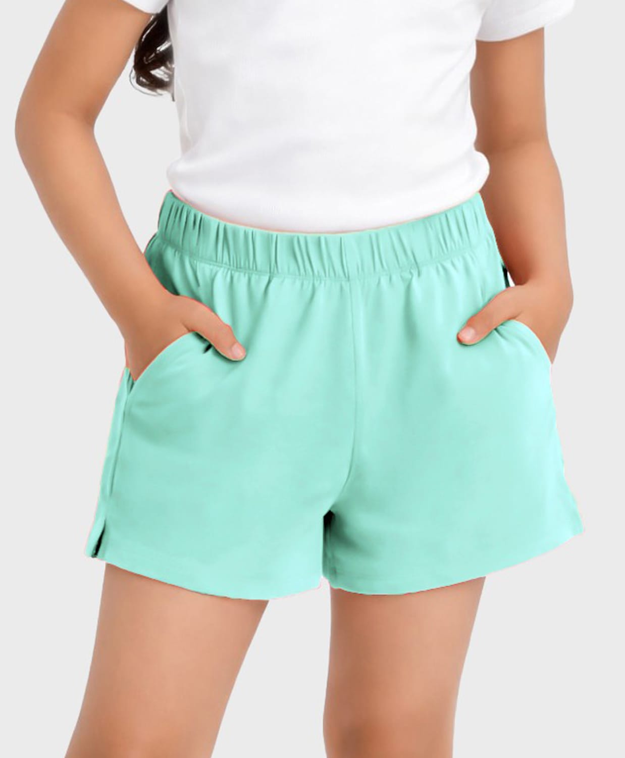 Charm n Cherish Cotton Knit Solid Shorts - Aqua Blue-picture-25