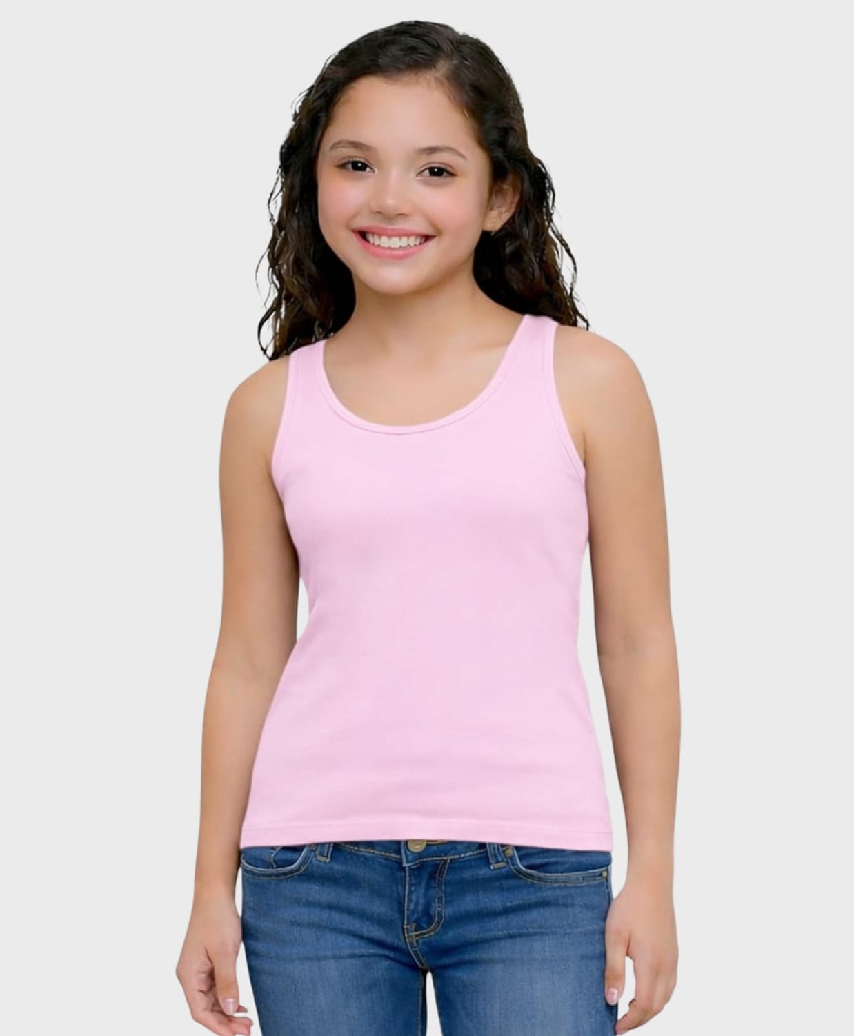 Charm n Cherish Cotton Knit Sleeveless Solid Padded Tank Top - Light Pink-picture-21