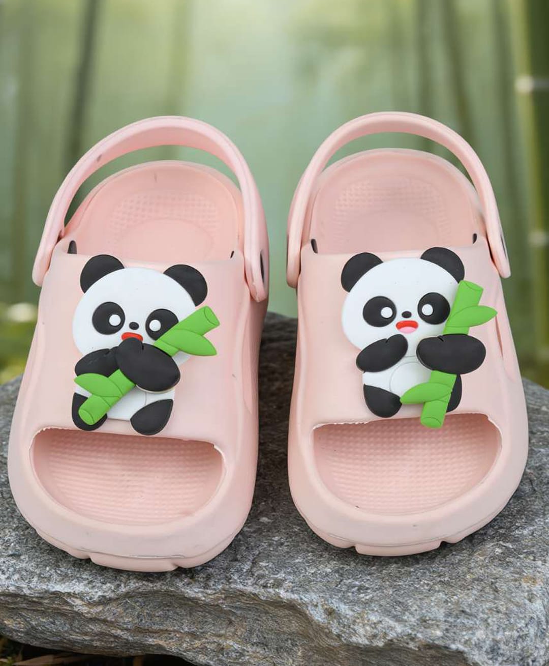 Yellow Bee Panda Applique Slingback Clogs - Pink-picture-16