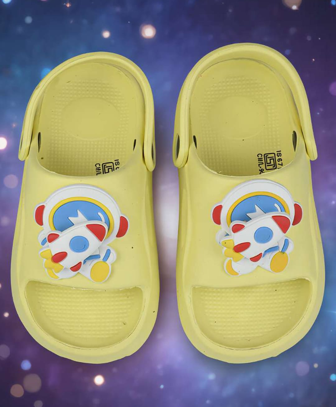 Yellow Bee Astronaut Applique Slingback Clogs - Yellow-image-48