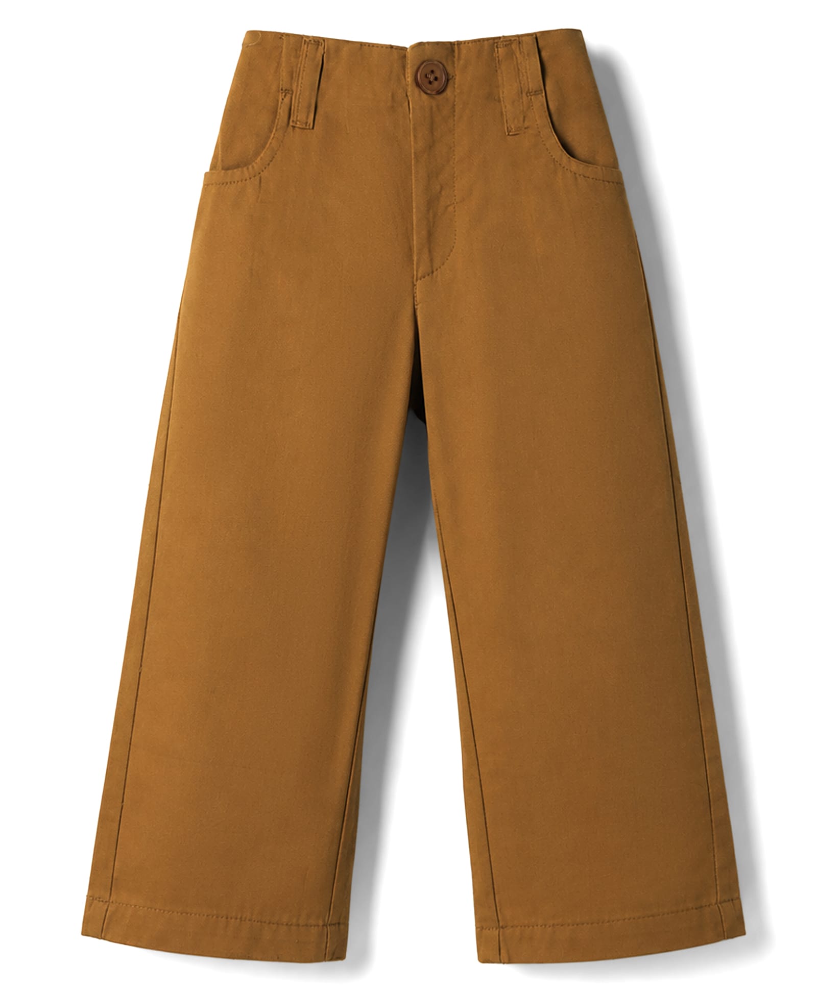 kookie kids india Kookie Kids Twill Woven Full Length Solid Lounge Pant - Khaki-picture-18