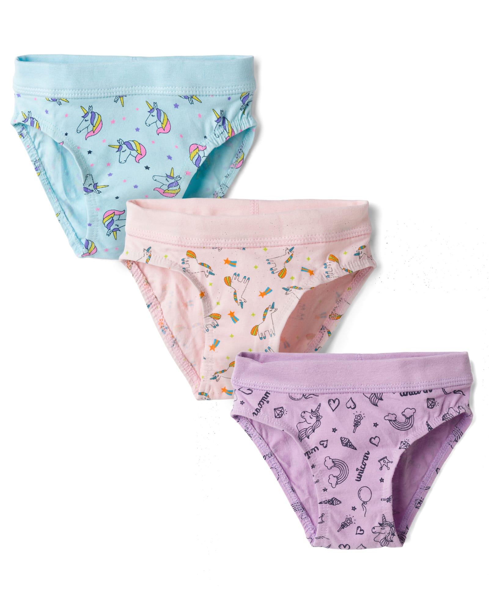 Bodycare Cotton Knit Unicorn Printed Panties Pack of 3 - Lilac Blue & Peach-picture-10