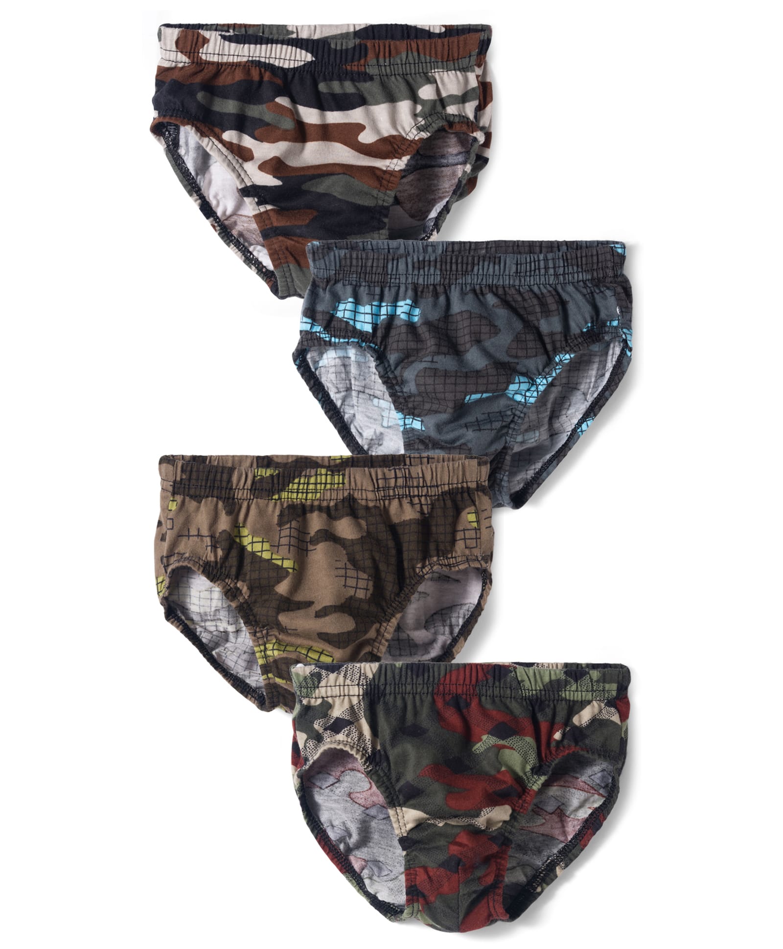 Bodycare Cotton Knit Briefs With Camouflage Print Pack of 4 - Multicolor-picture-11