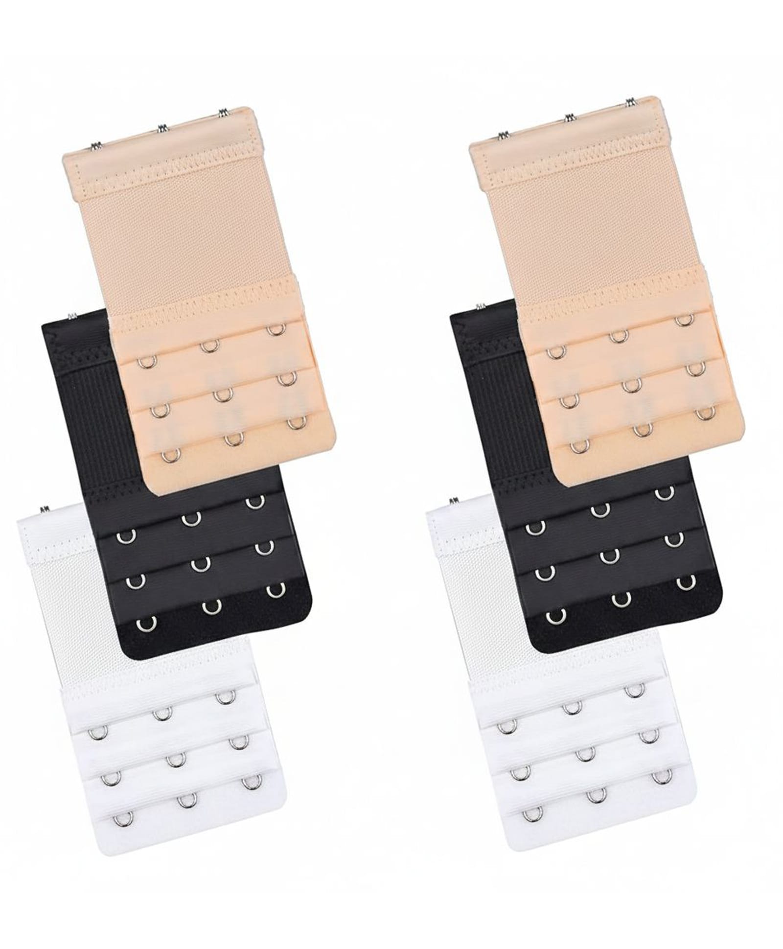 VParents Pack Of 6 Maternity 2 Hook Bra Extenders - White Skin & Black-image-34