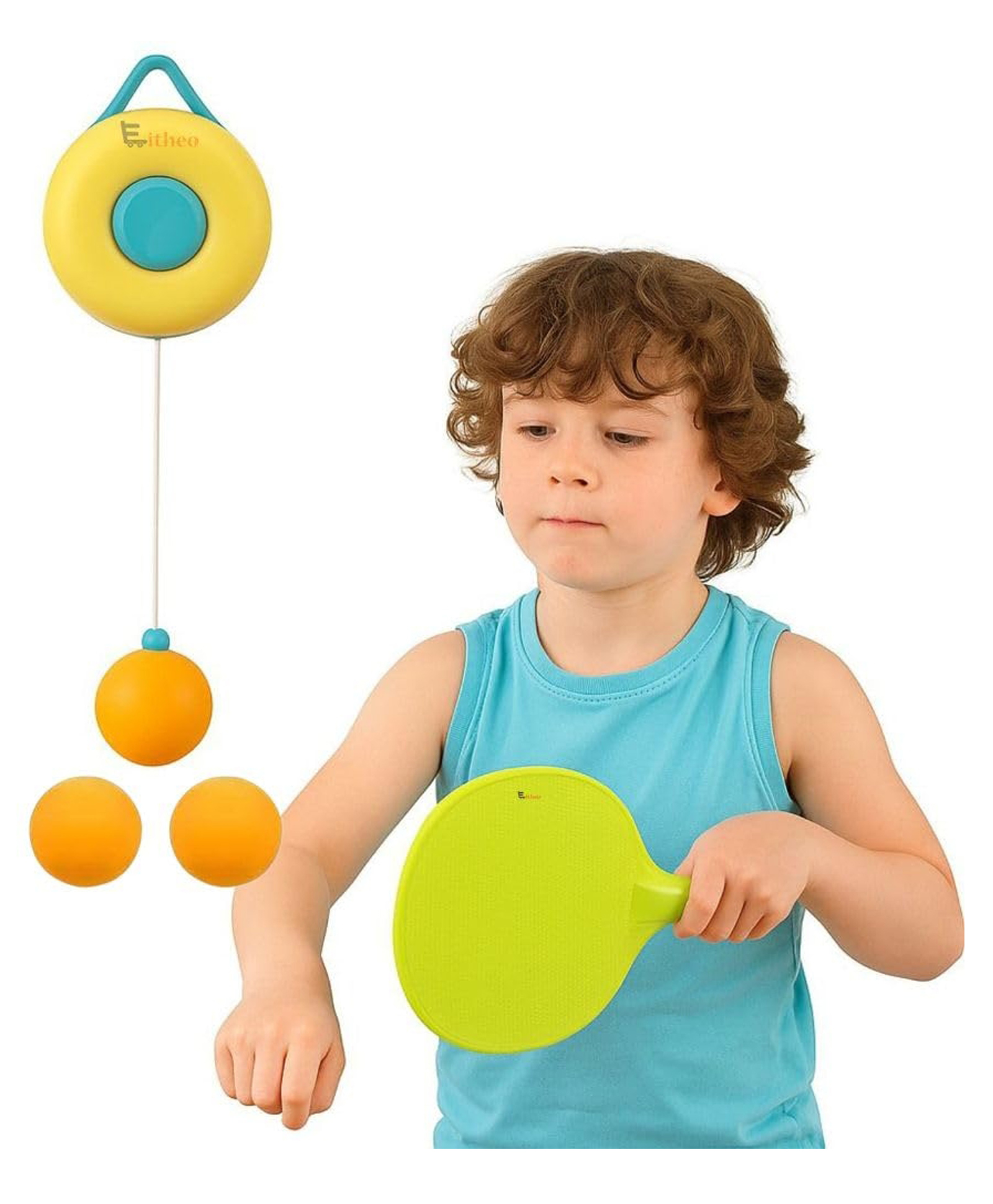 EITHEO Portable Hanging Table Tennis Set | Indoor Ping Pong Trainer Game With Rackets & Balls | Adjustable Self-Training Hanging Toy - Pack of 1-image-45