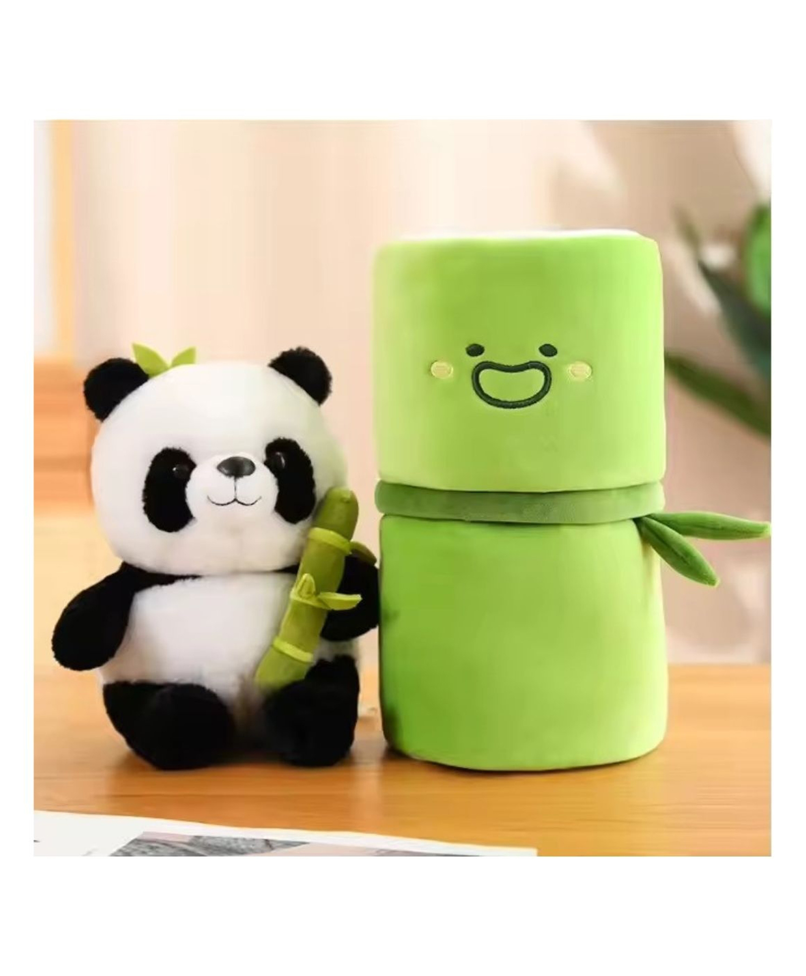 Eitheo Bamboo Panda Soft Toy For Kids Black, White & Green - Height 30 cm-image-13