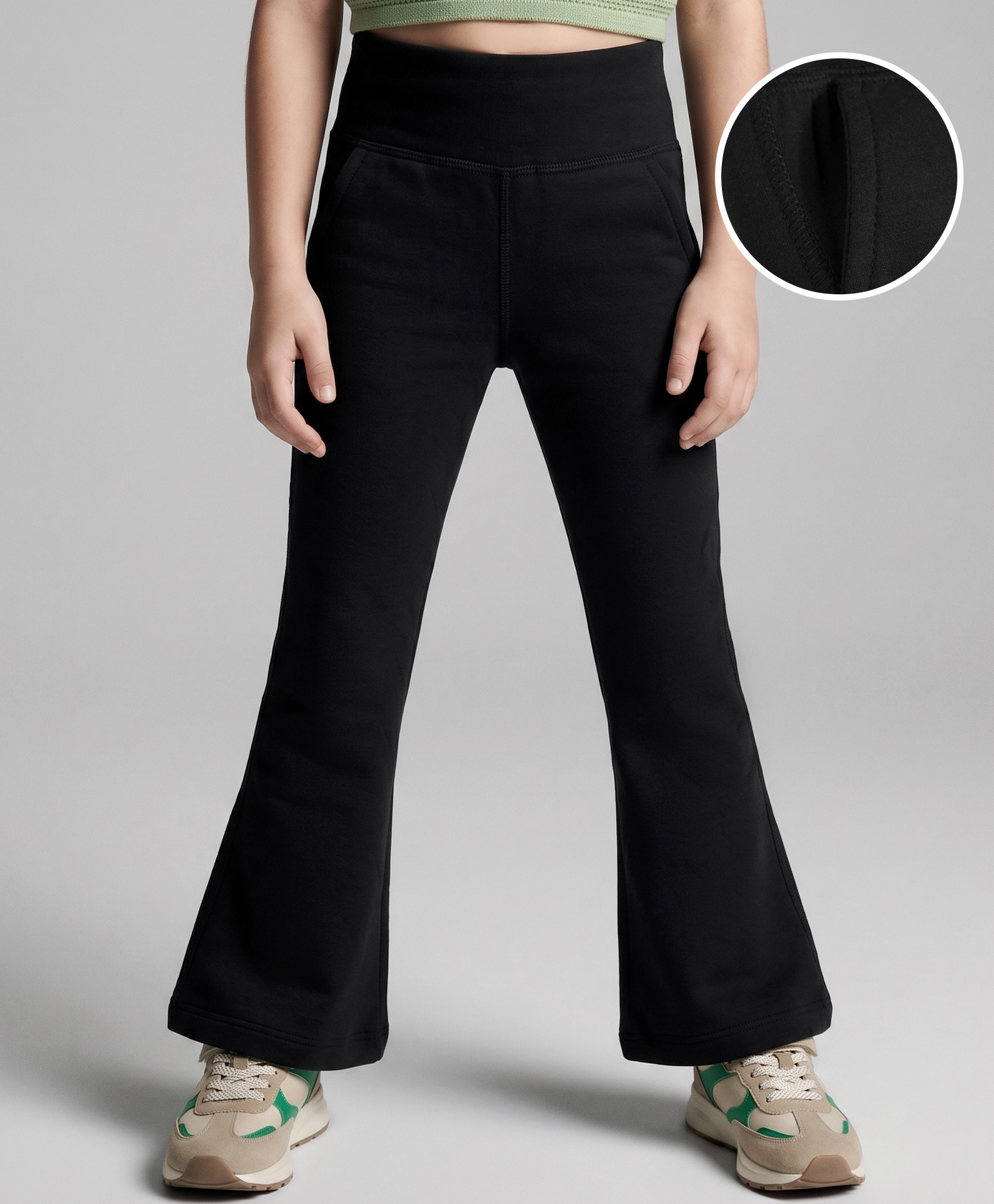 kookie kids india Kookie Kids Cotton Viscose Full Length Solid Leggings - Black-picture-13