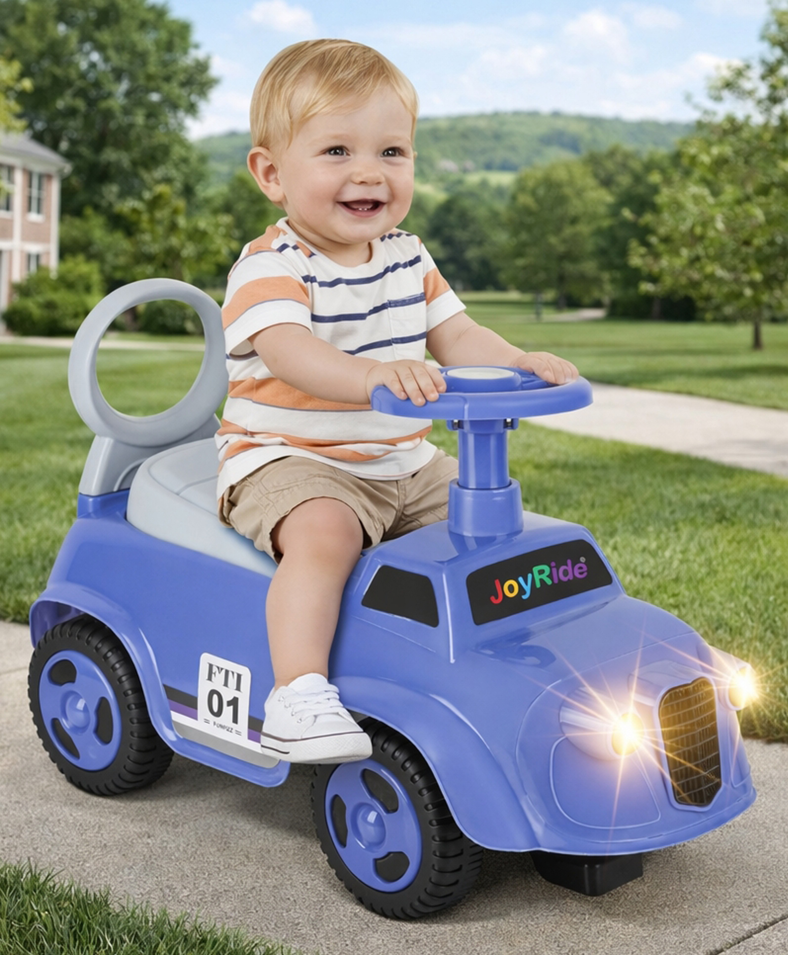 JoyRide F-01 Little Racer Manual Push Car for Toddlers with Under-Seat Storage & LED Headlights-image-35